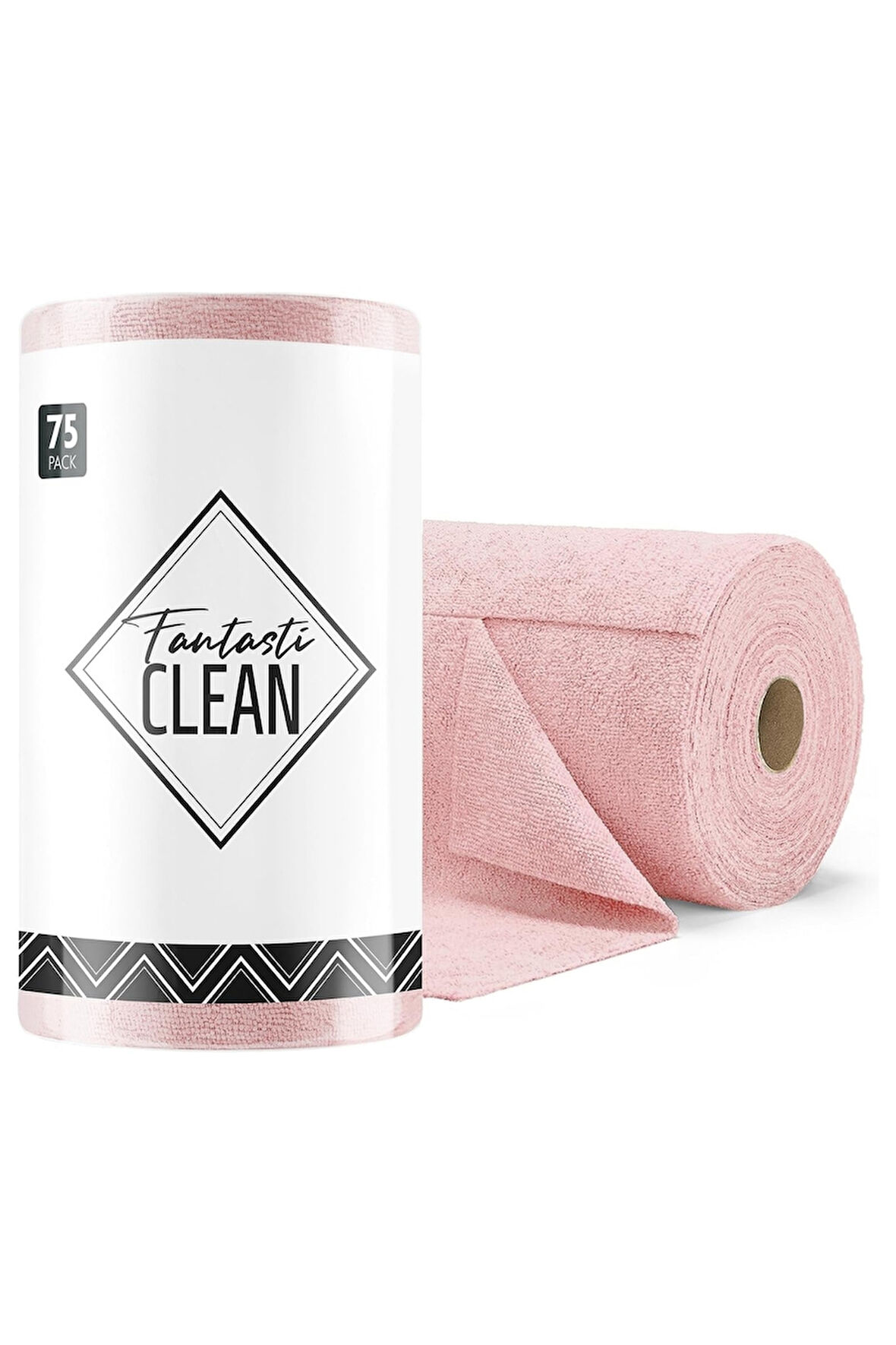 Çok Amaçlı Rulo Mikrofiber Temizlik Bezi 30x30 75 Yapraklı Pembe