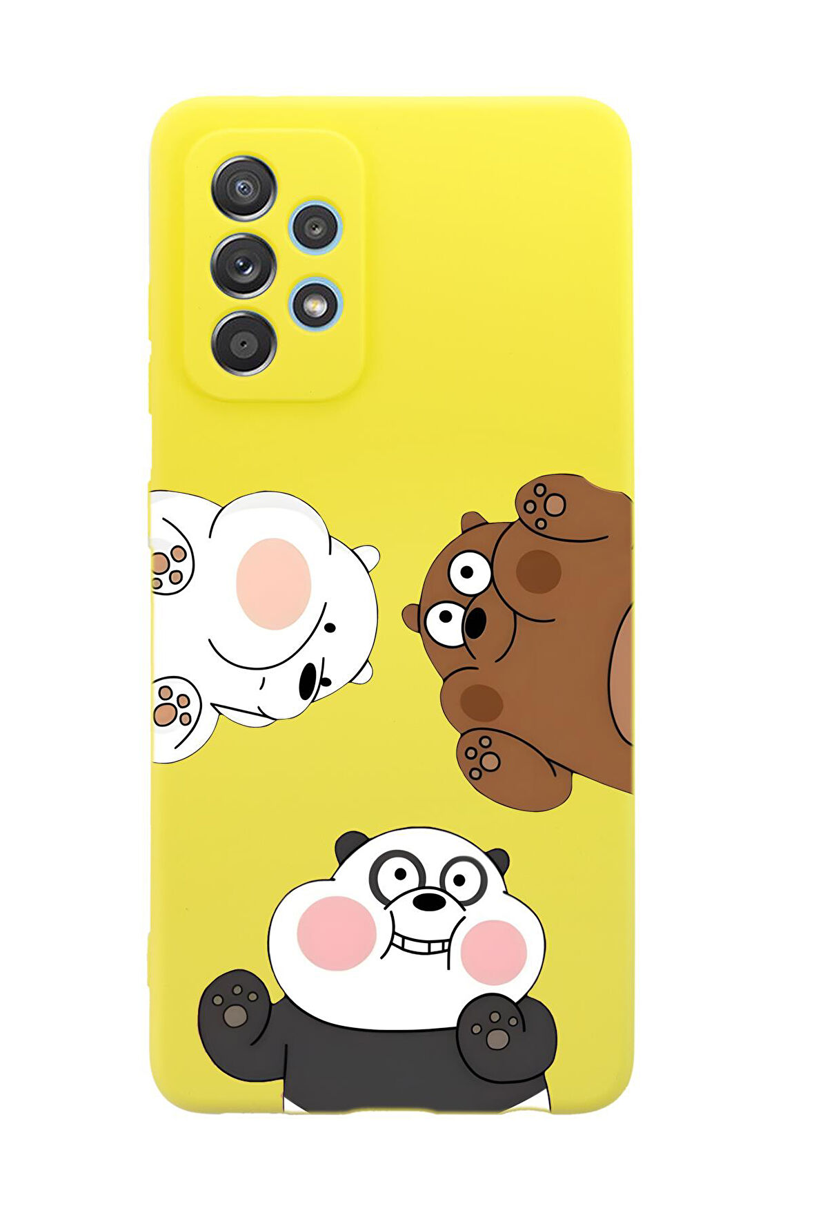 Samsung A72 Uyumlu Cute Animals Desenli Premium Silikonlu Telefon Kılıfı