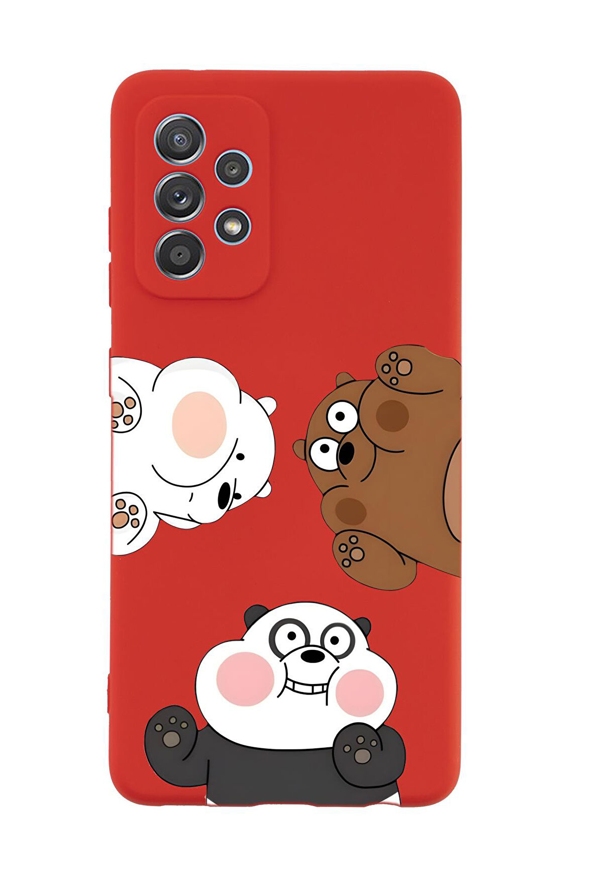 Samsung A72 Uyumlu Cute Animals Desenli Premium Silikonlu Telefon Kılıfı