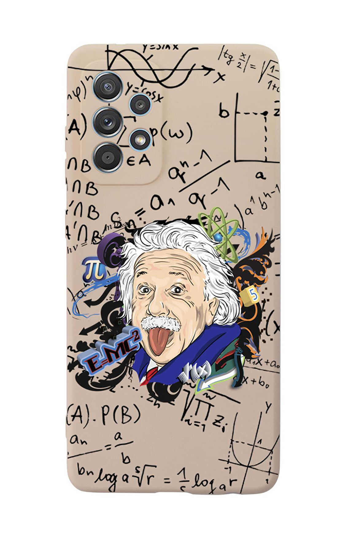 Samsung A72 Einstein In Formula Desenli Premium Silikonlu Telefon Kılıfı