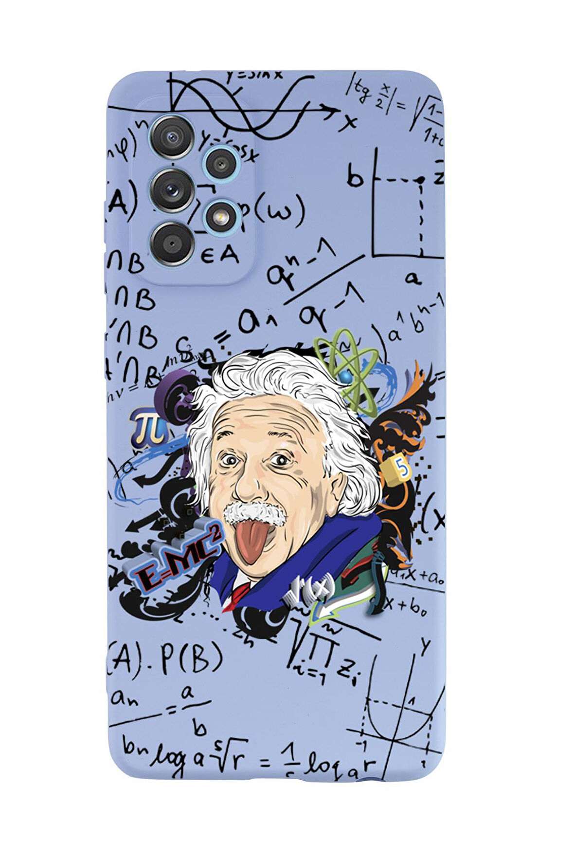 Samsung A72 Einstein In Formula Desenli Premium Silikonlu Telefon Kılıfı