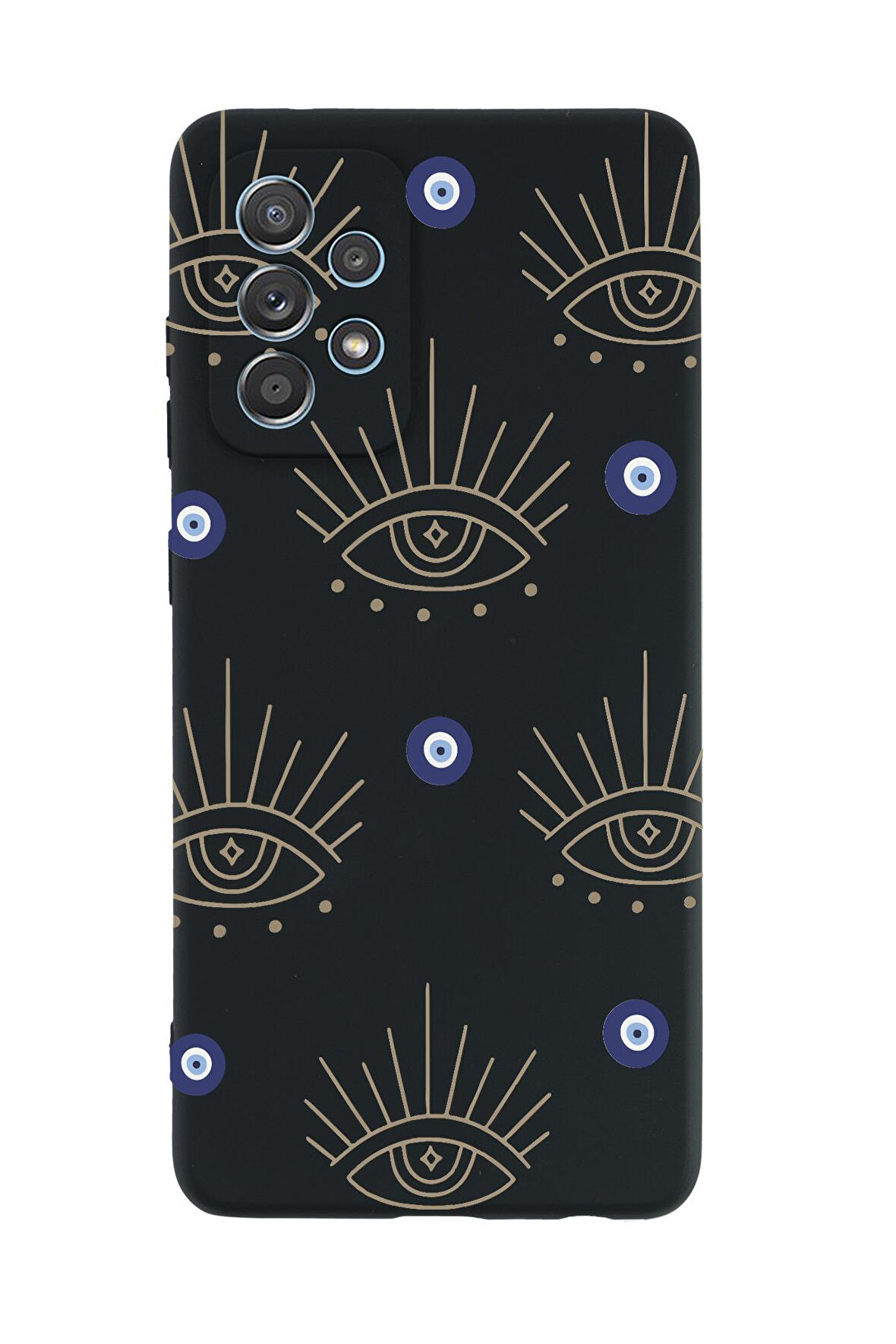 Samsung A72 Uyumlu Evil Eye Desenli Premium Silikonlu Telefon Kılıfı