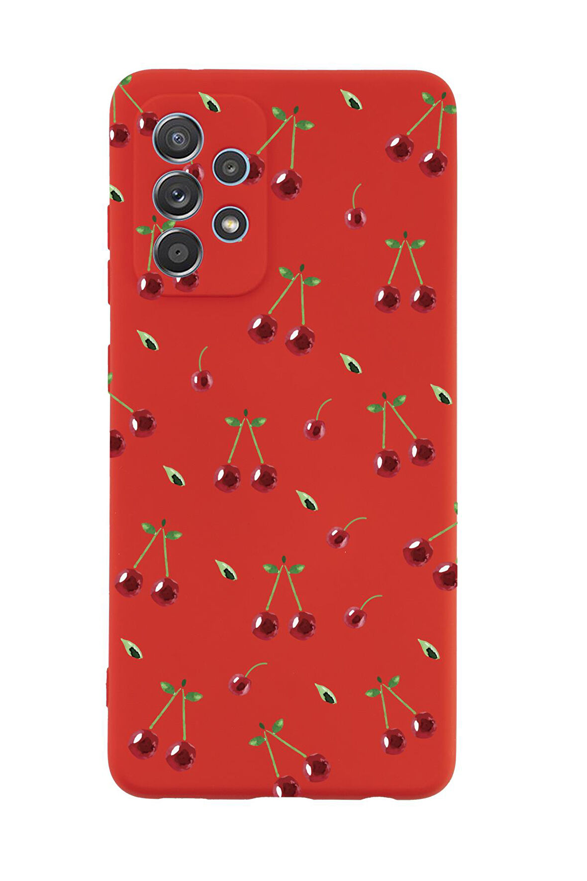 Samsung A72 Uyumlu Kiraz Desenli Premium Silikonlu Telefon Kılıfı