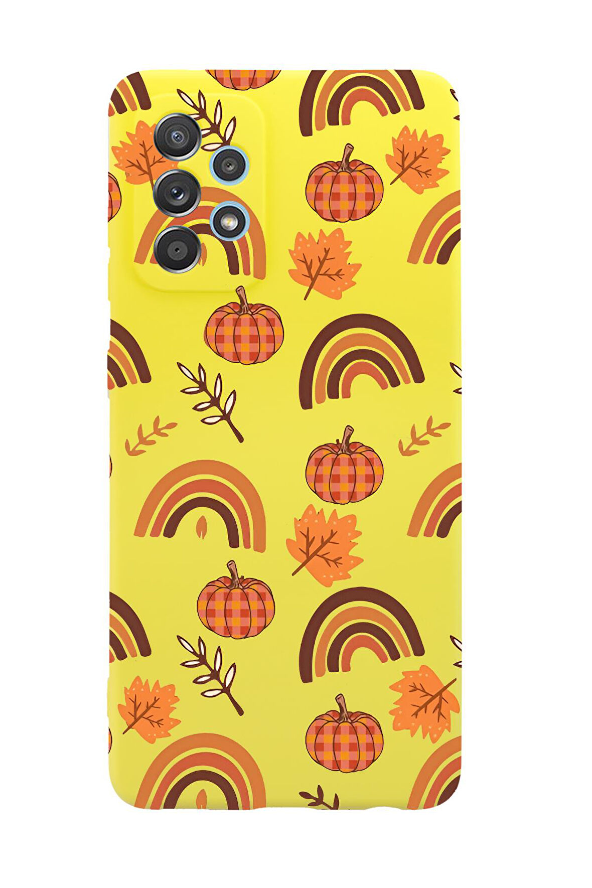 Samsung A72 Uyumlu Sonbahar Desenli Premium Silikonlu Telefon Kılıfı