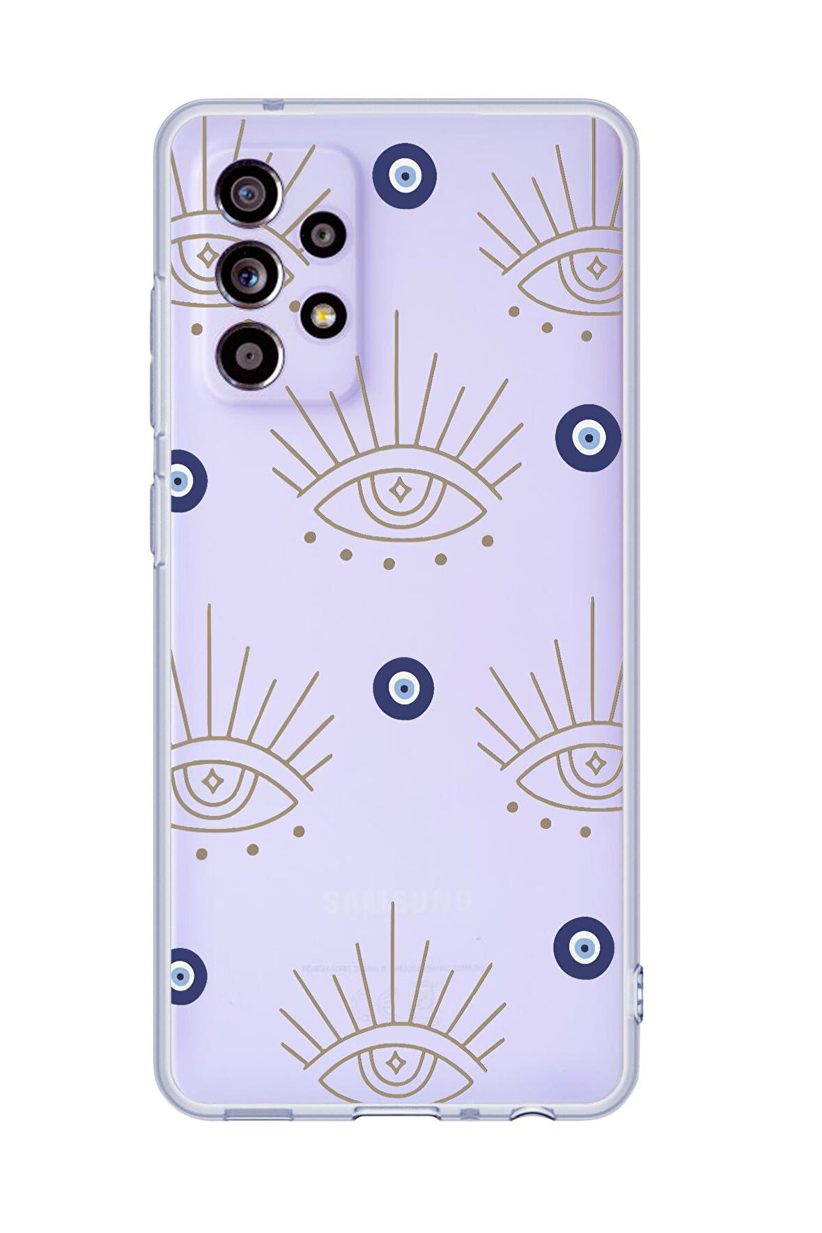 Samsung A72 Uyumlu Evil Eye Desenli Premium Şeffaf Silikon Kılıf