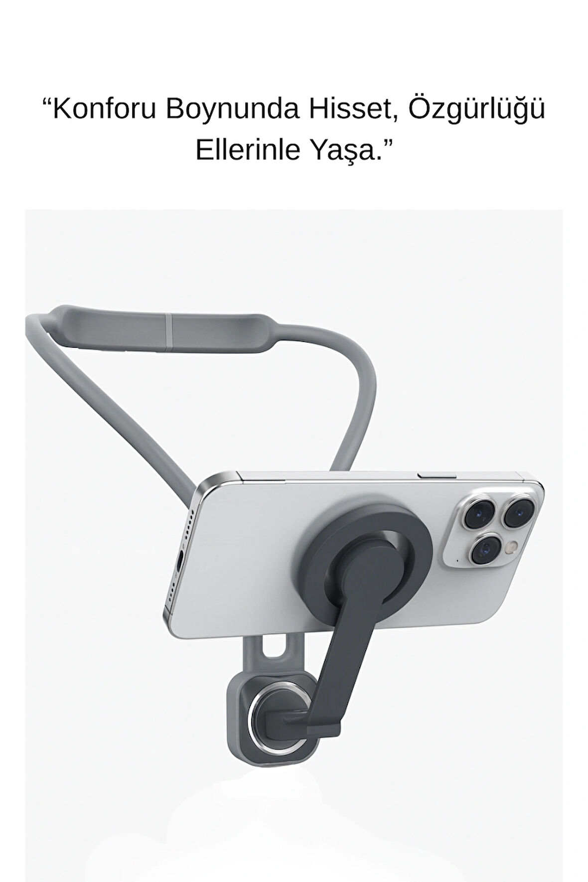 Manyetik Boyun Askılı Telefon Tutucu – Handsfree İzleme, Esnek Tasarım, Tüm Telefonlarla Uyumlu