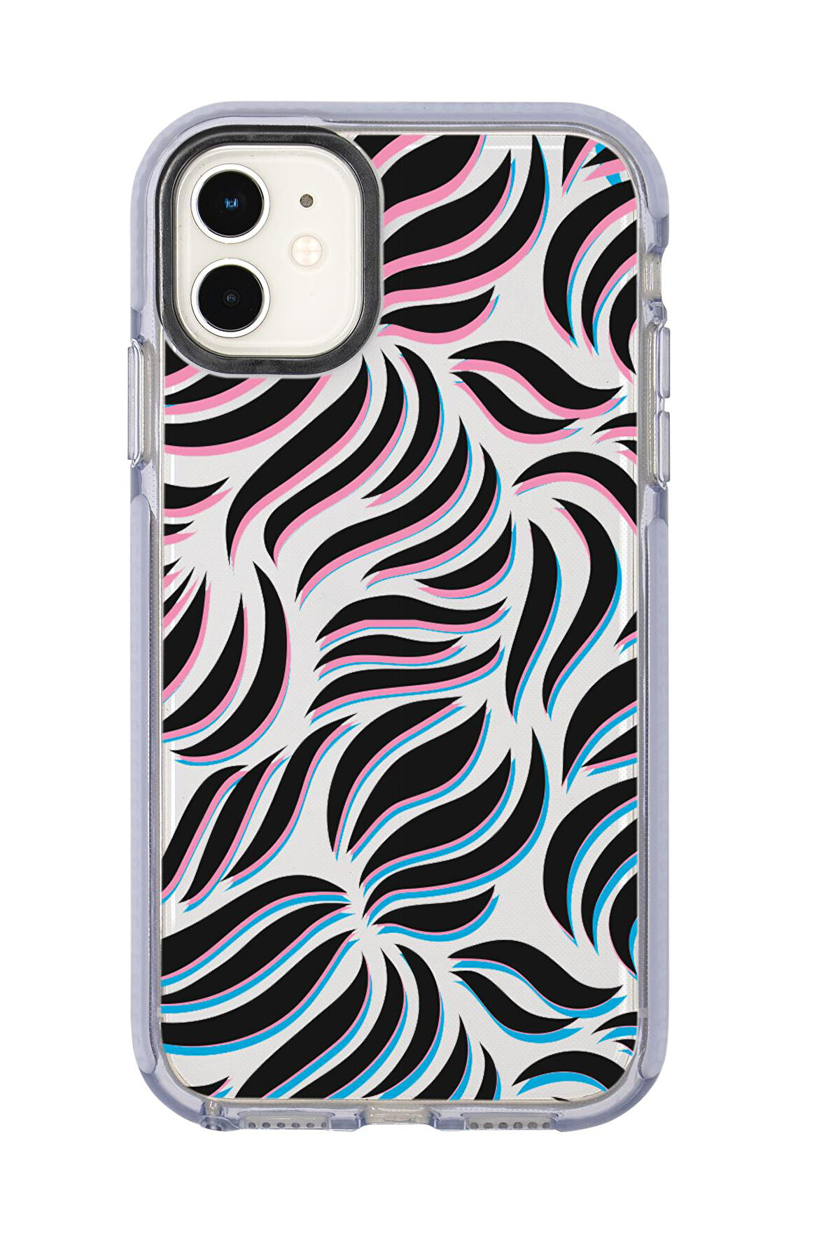 iPhone 11 Uyumlu Color Wave Desenli Candy Bumper Silikonlu Telefon Kılıfı