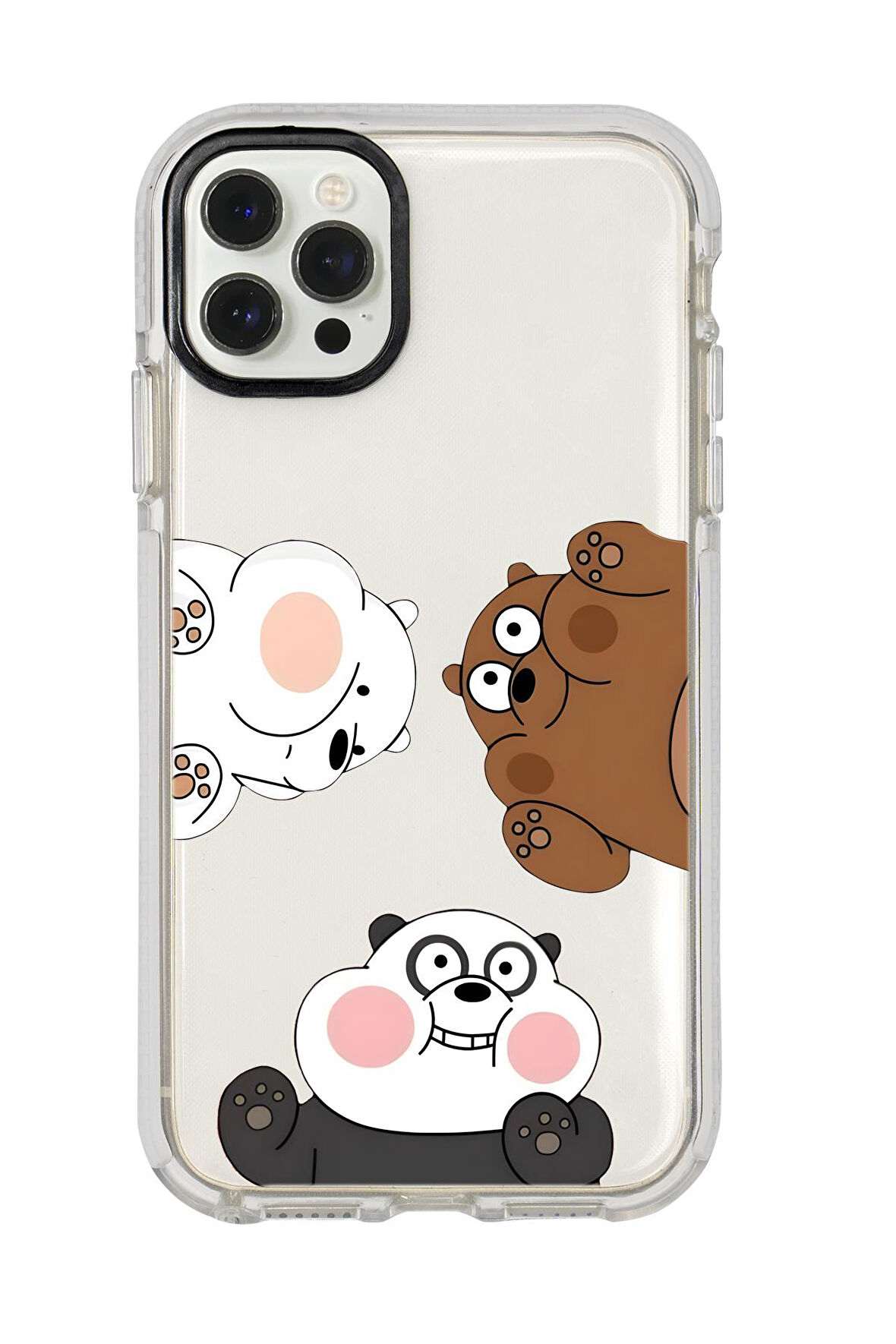 iPhone 12 Pro Uyumlu Cute Animals Desenli Candy Bumper Silikonlu Telefon Kılıfı