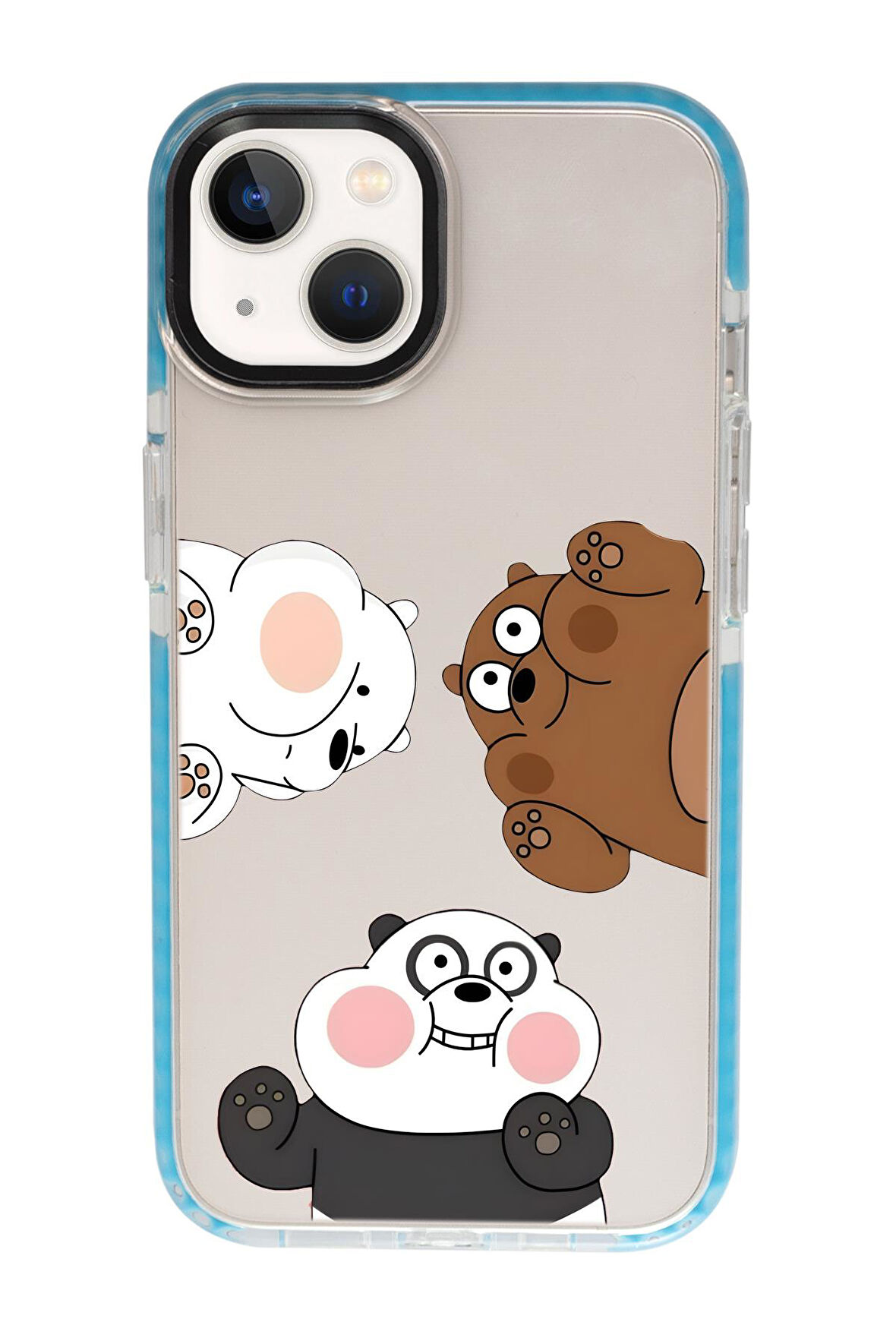 iPhone 13 Uyumlu Cute Animals Desenli Candy Bumper Silikonlu Telefon Kılıfı
