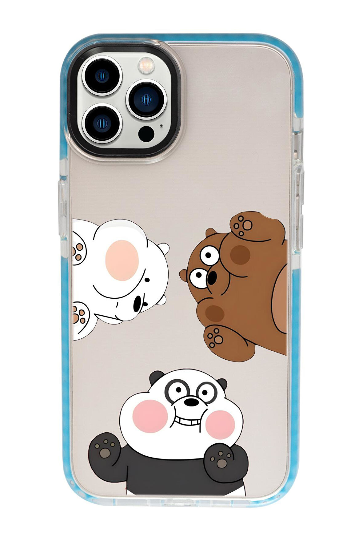 iPhone 13 Pro Max Uyumlu Cute Animals Desenli Candy Bumper Silikonlu Telefon Kılıfı