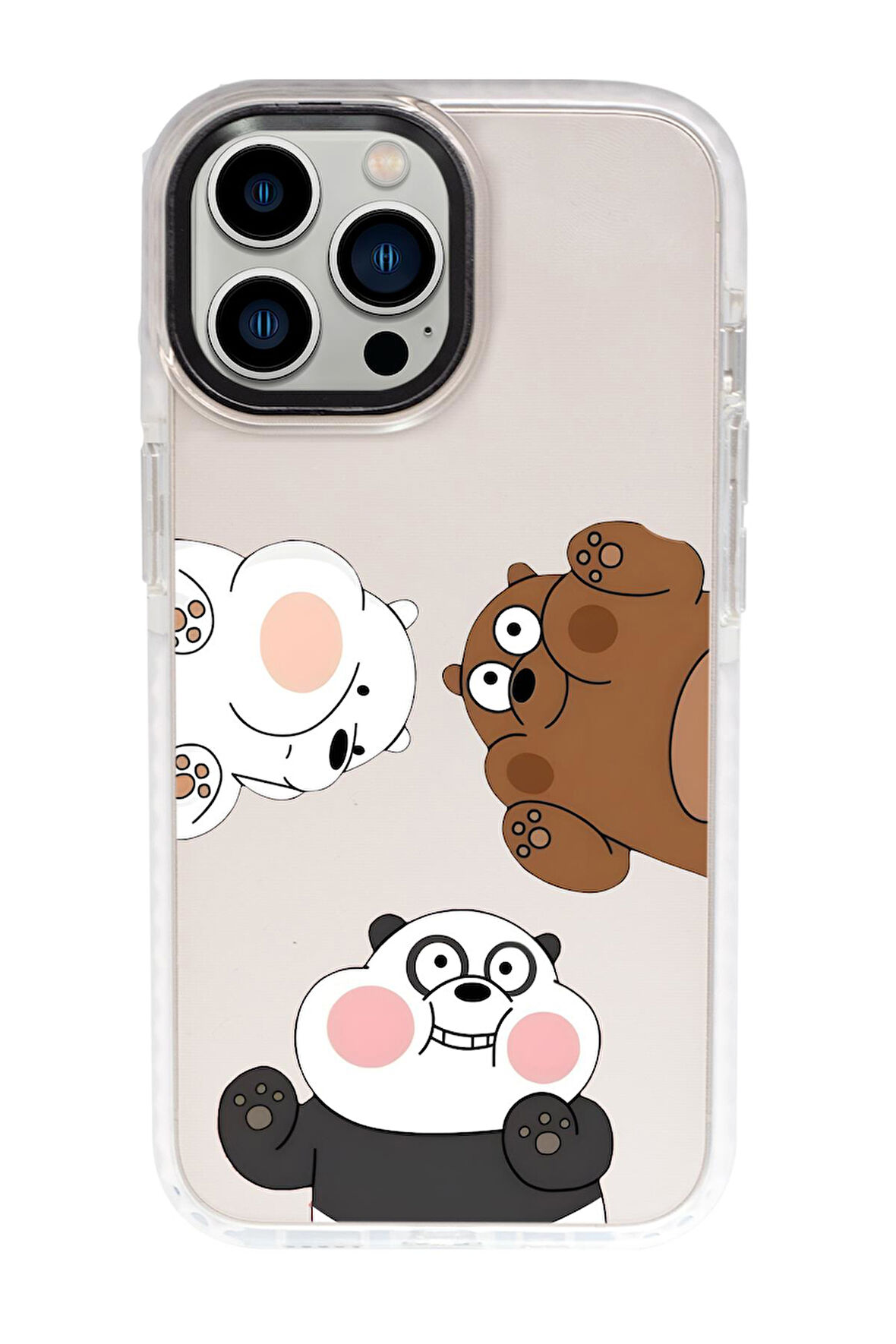 iPhone 15 Pro Max Uyumlu Cute Animals Desenli Candy Bumper Silikonlu Telefon Kılıfı