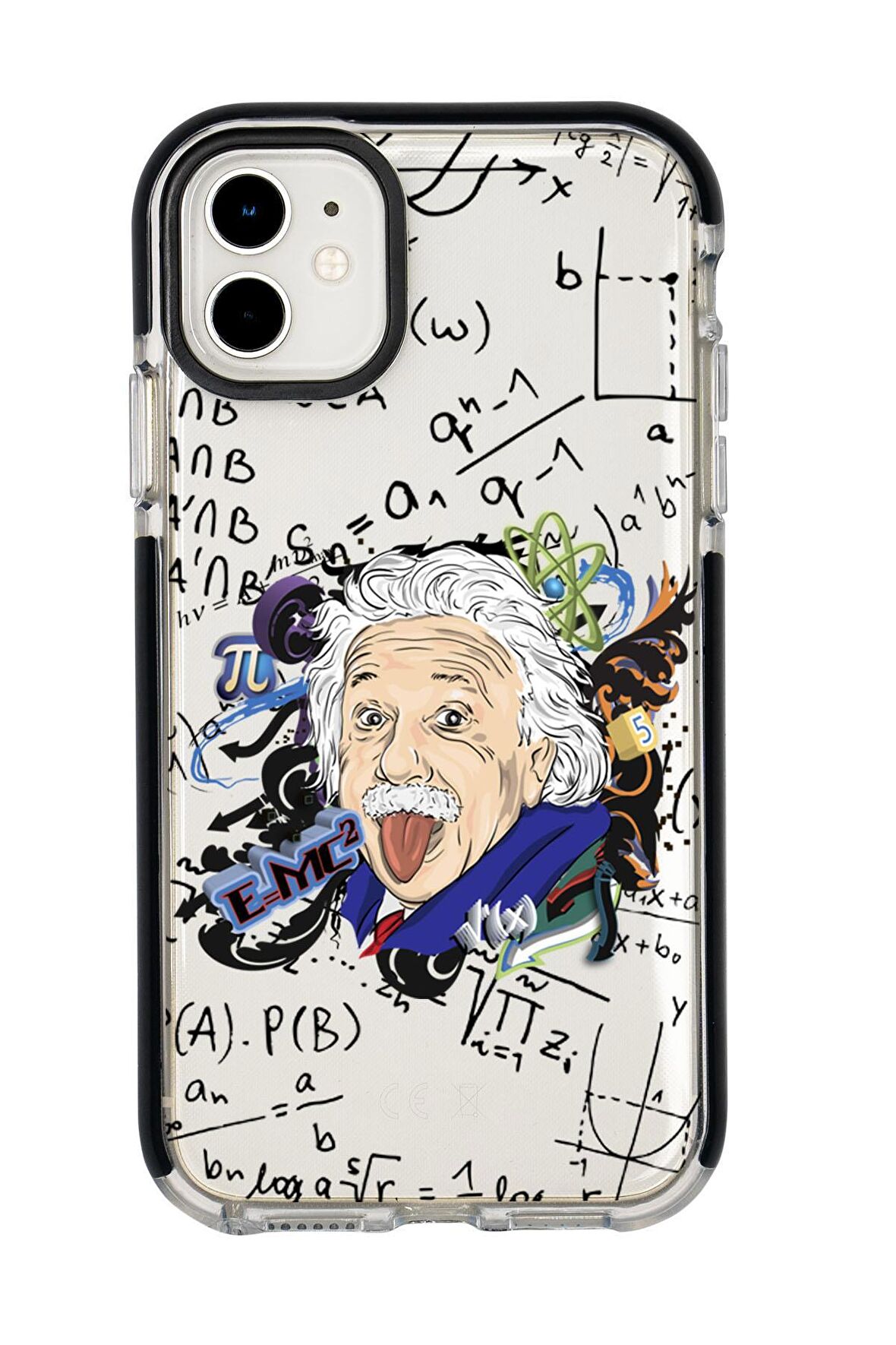 iPhone 11 Einstein In Formula Desenli Candy Bumper Silikonlu Telefon Kılıfı