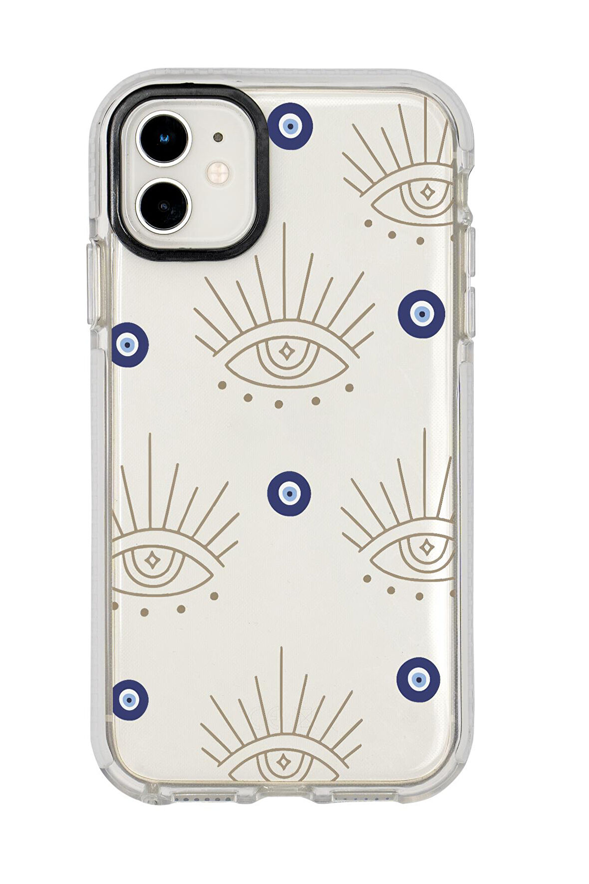 iPhone 11 Uyumlu Evil Eye Desenli Candy Bumper Silikonlu Telefon Kılıfı