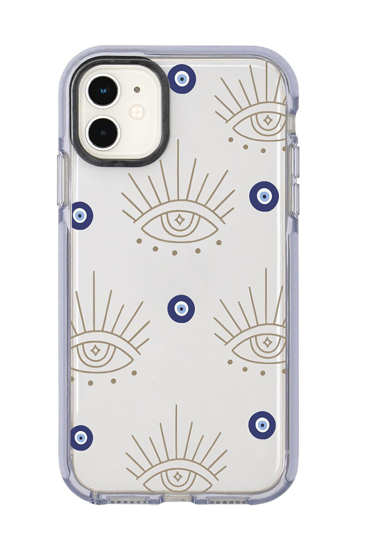 iPhone 11 Uyumlu Evil Eye Desenli Candy Bumper Silikonlu Telefon Kılıfı