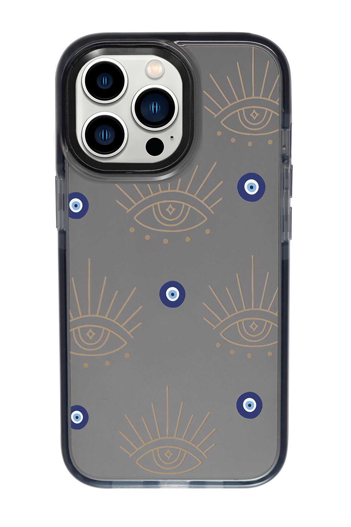 iPhone 13 Pro Uyumlu Evil Eye Desenli Candy Bumper Silikonlu Telefon Kılıfı