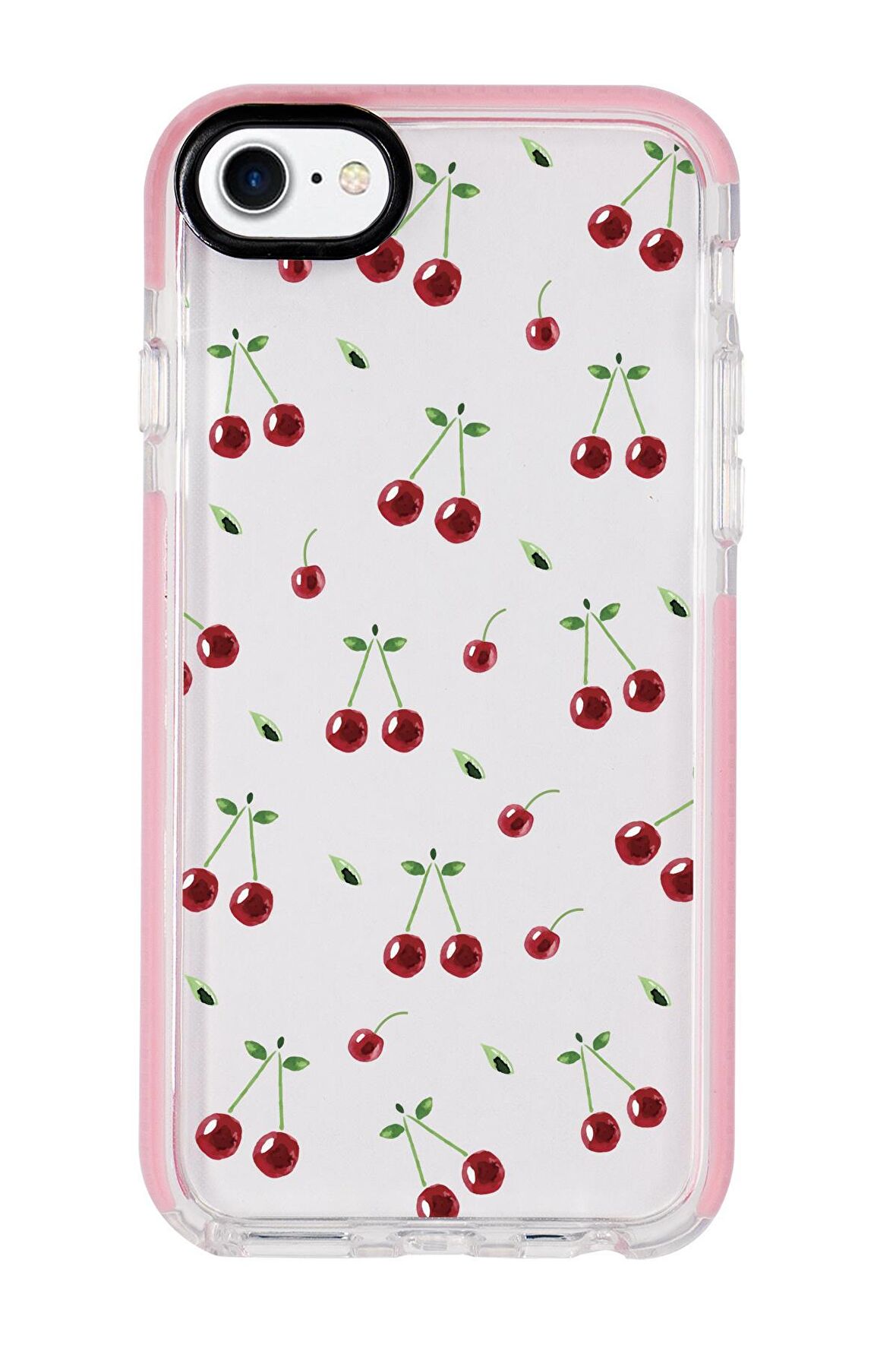 iPhone 8 Uyumlu Kiraz Candy Bumper Silikonlu Telefon Kılıfı