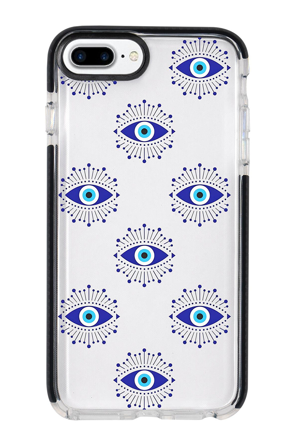 iPhone 8 Plus Uyumlu Mystic Aura Desenli Candy Bumper Silikonlu Telefon Kılıfı