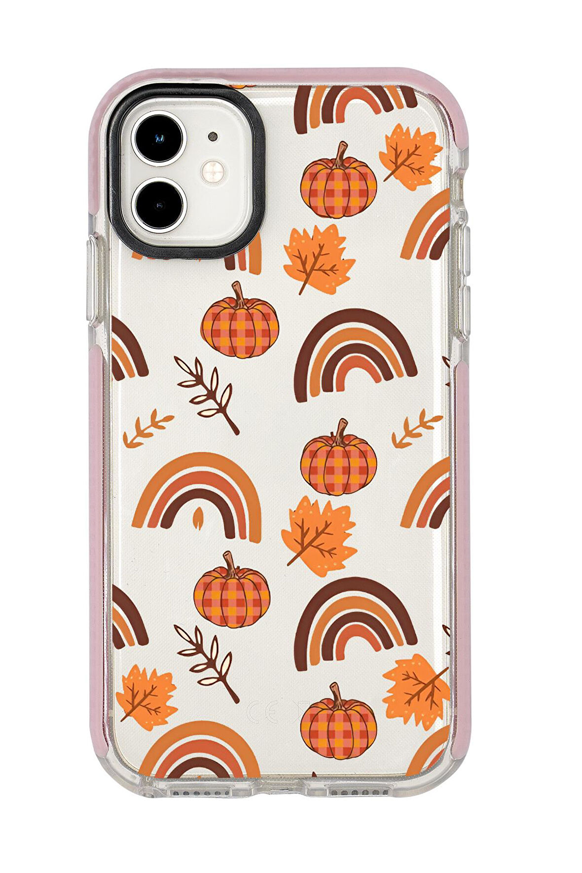 iPhone 11 Uyumlu Sonbahar Desenli Candy Bumper Silikonlu Telefon Kılıfı