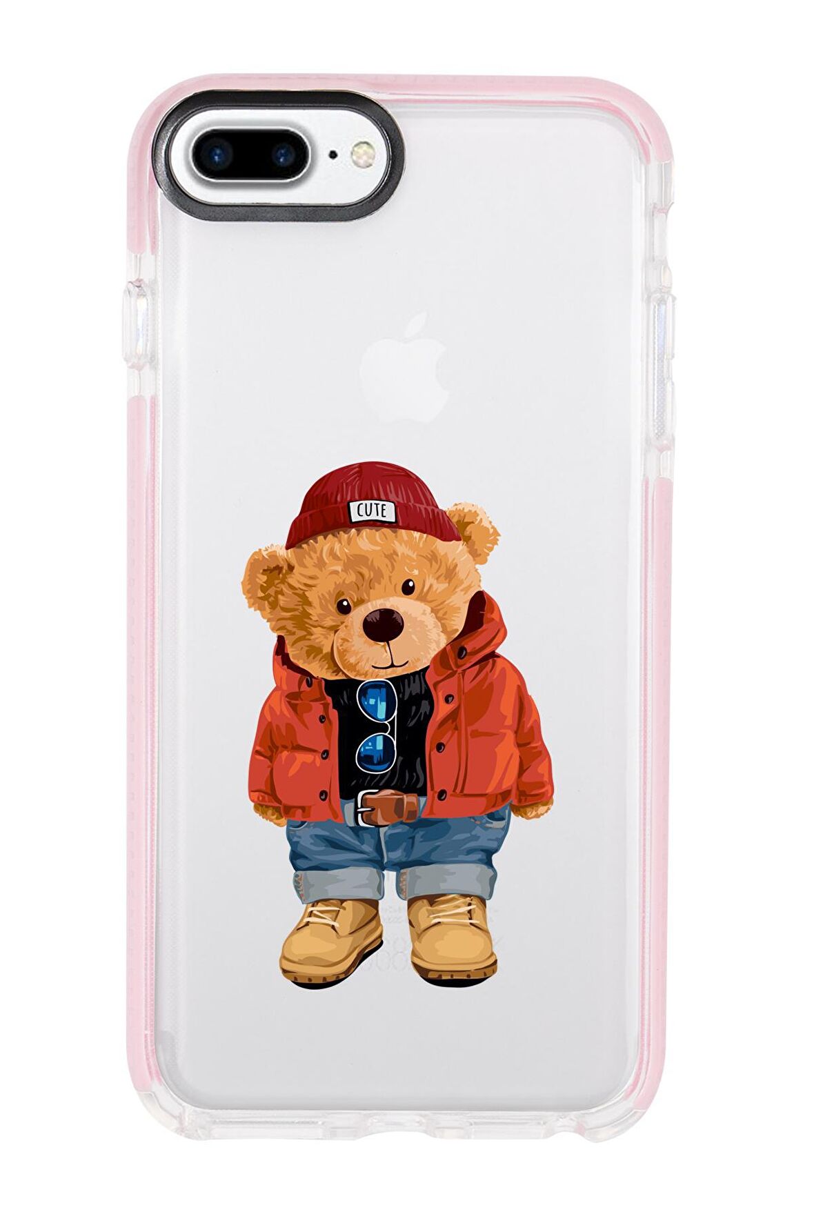 iPhone 8 Plus Teddy Bear Candy Bumper Silikonlu Telefon Kılıfı