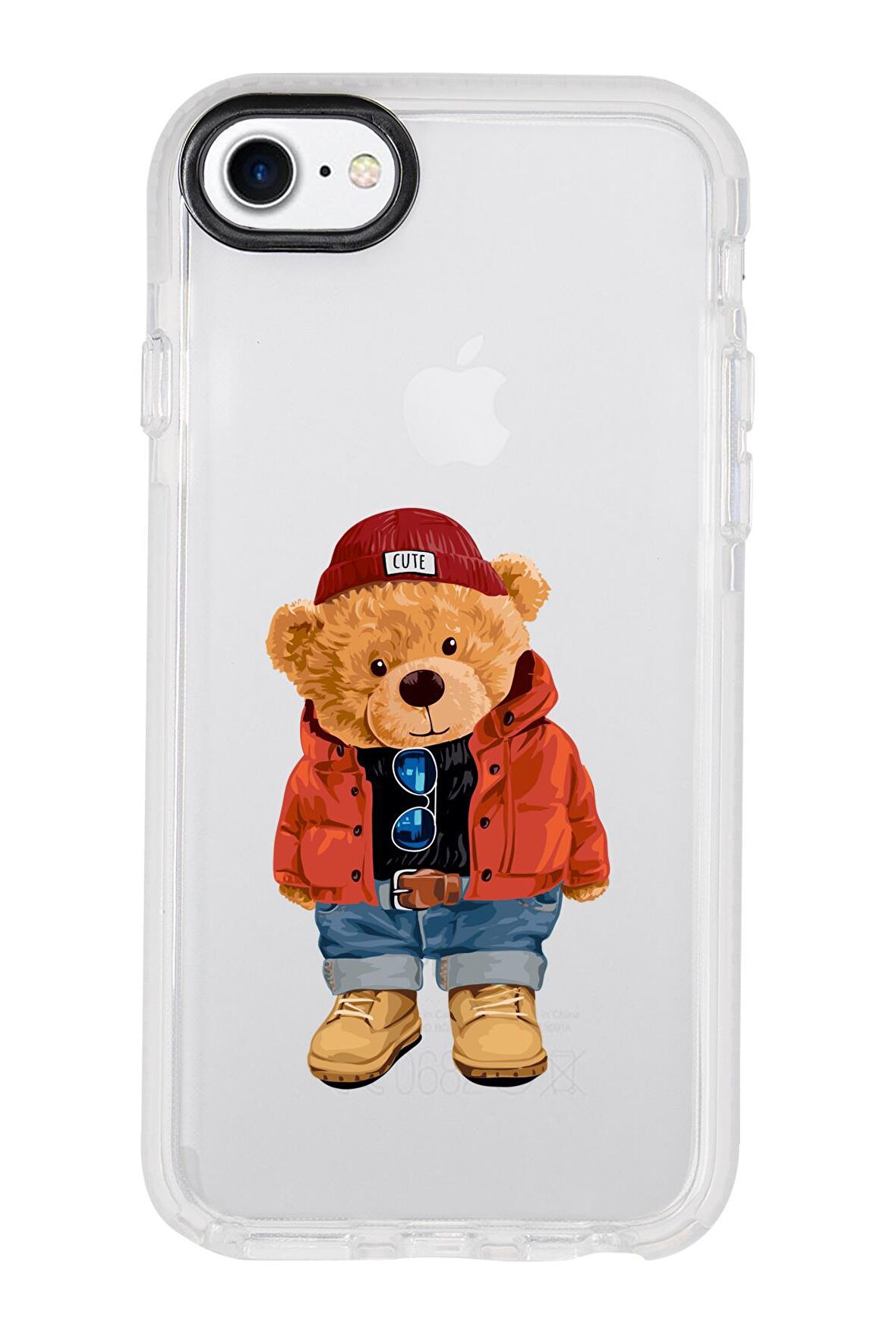 iPhone SE 2020 Teddy Bear Candy Bumper Silikonlu Telefon Kılıfı