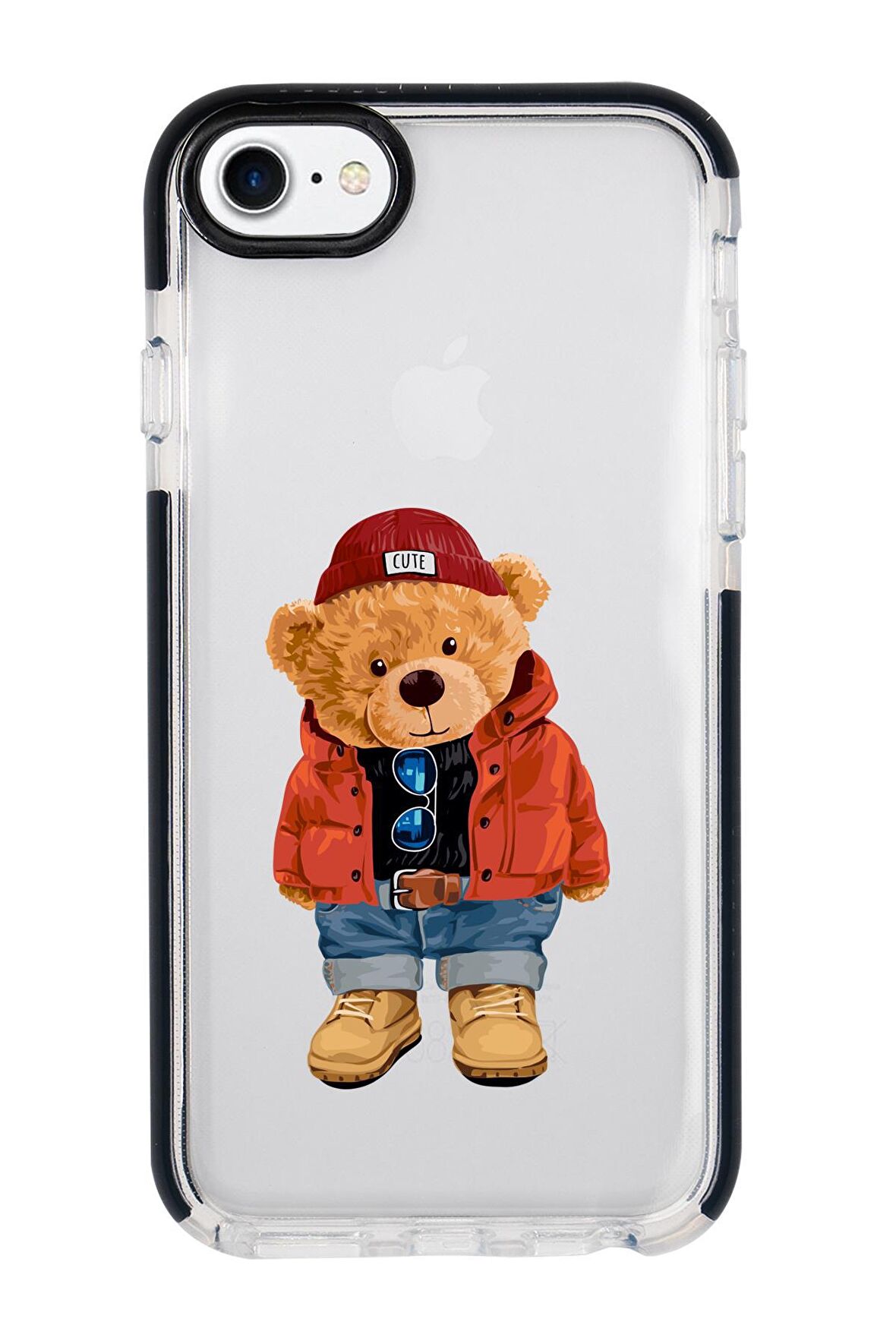 iPhone SE 2020 Teddy Bear Candy Bumper Silikonlu Telefon Kılıfı