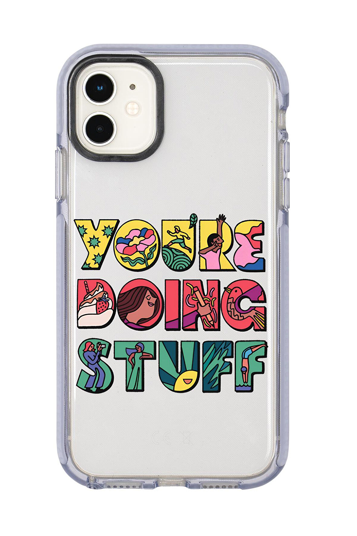 iPhone 12 Uyumlu Youre Doing Stuff Desenli Candy Bumper Silikonlu Telefon Kılıfı
