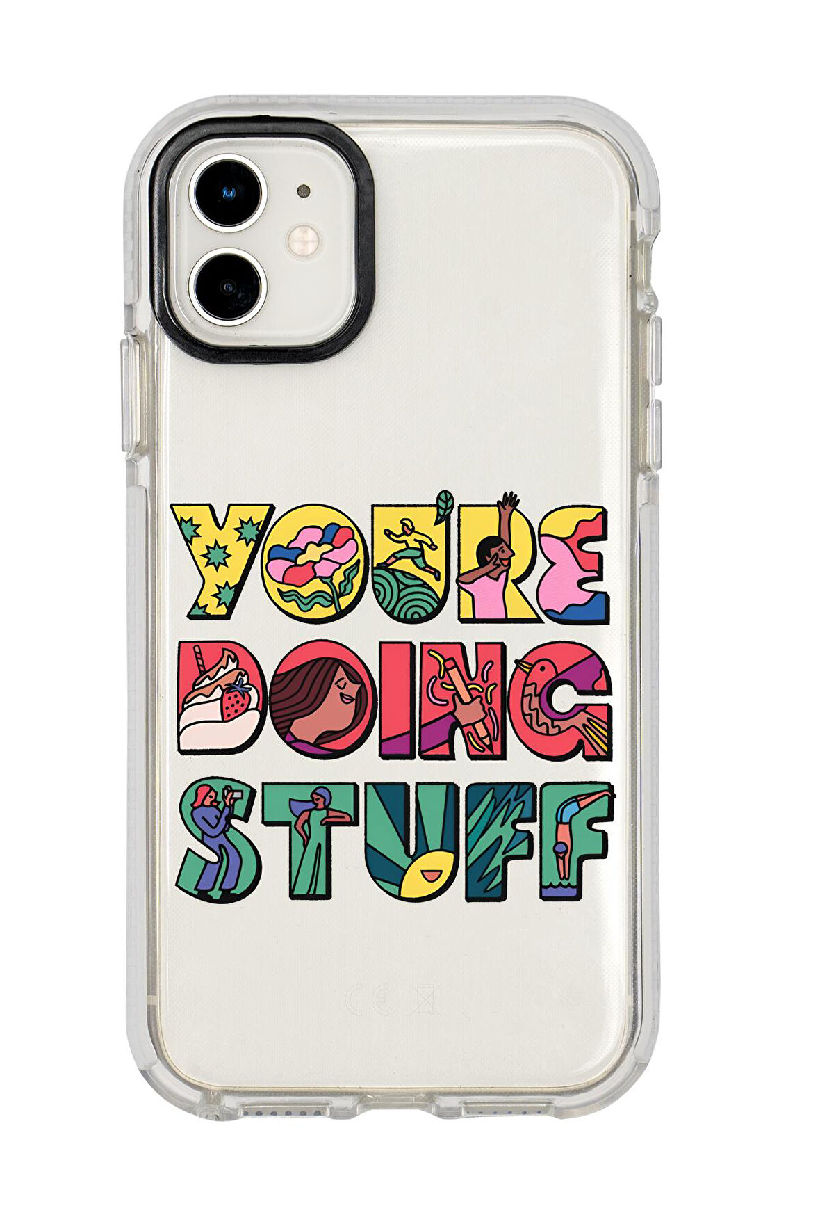 iPhone 11 Uyumlu Youre Doing Stuff Desenli Candy Bumper Silikonlu Telefon Kılıfı