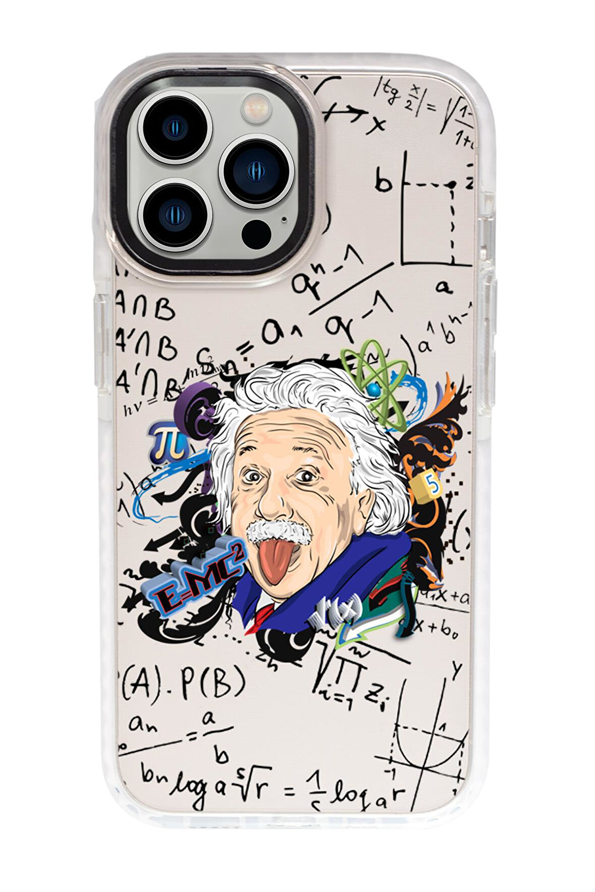 iPhone 15 Pro Max Uyumlu Albert Desenli Candy Bumper Darbe Emci Silikonlu Telefon Kılıfı