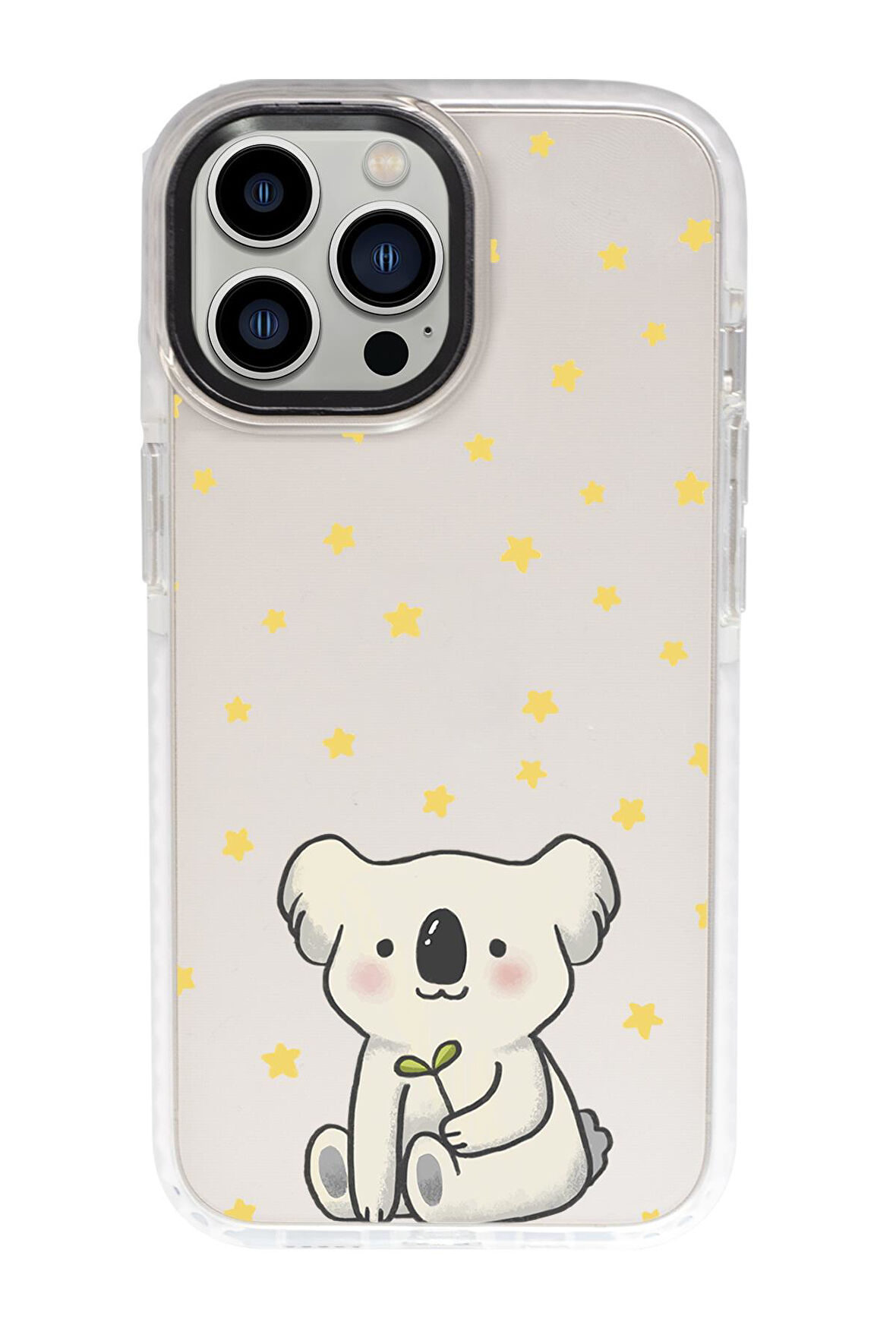 iPhone 15 Pro Max Uyumlu Koala Desenli Candy Bumper Darbe Emci Silikonlu Telefon Kılıfı 