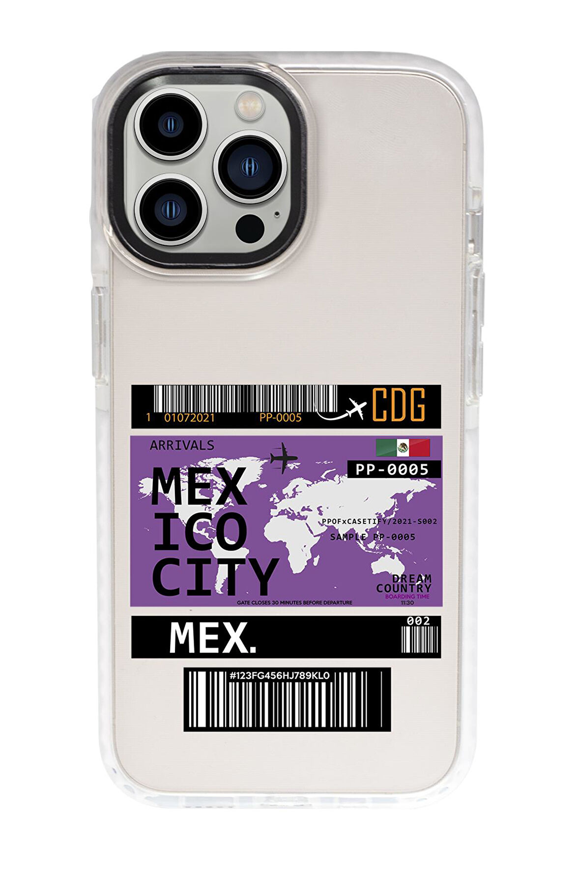 iPhone 15 Pro Max Uyumlu Mexico Ticket Desenli Candy Bumper Darbe Emci Silikonlu Telefon Kılıfı 
