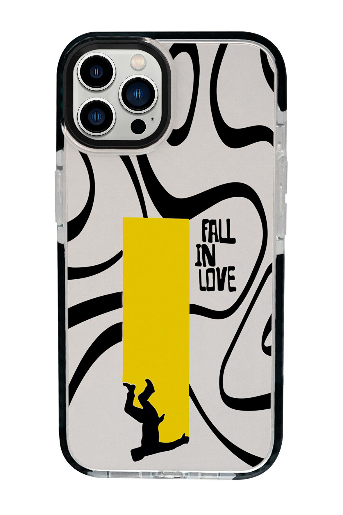 iPhone 15 Pro Uyumlu Fall In Love Desenli Candy Bumper Darbe Emci Silikonlu Telefon Kılıfı 