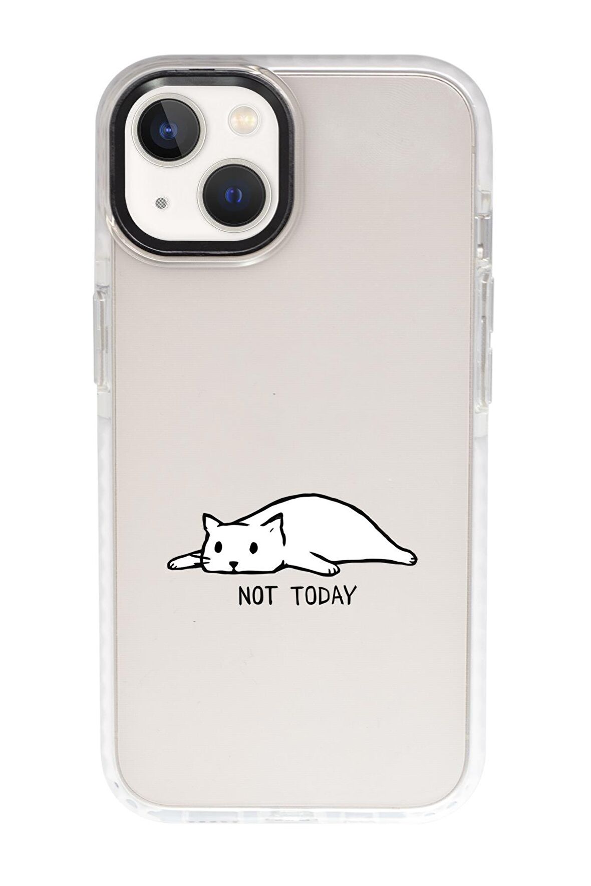 iPhone 15 Uyumlu Not Today Desenli Candy Bumper Darbe Emci Silikonlu Telefon Kılıfı 