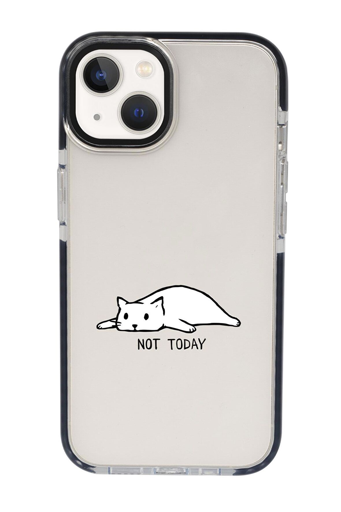 iPhone 15 Uyumlu Not Today Desenli Candy Bumper Darbe Emci Silikonlu Telefon Kılıfı 