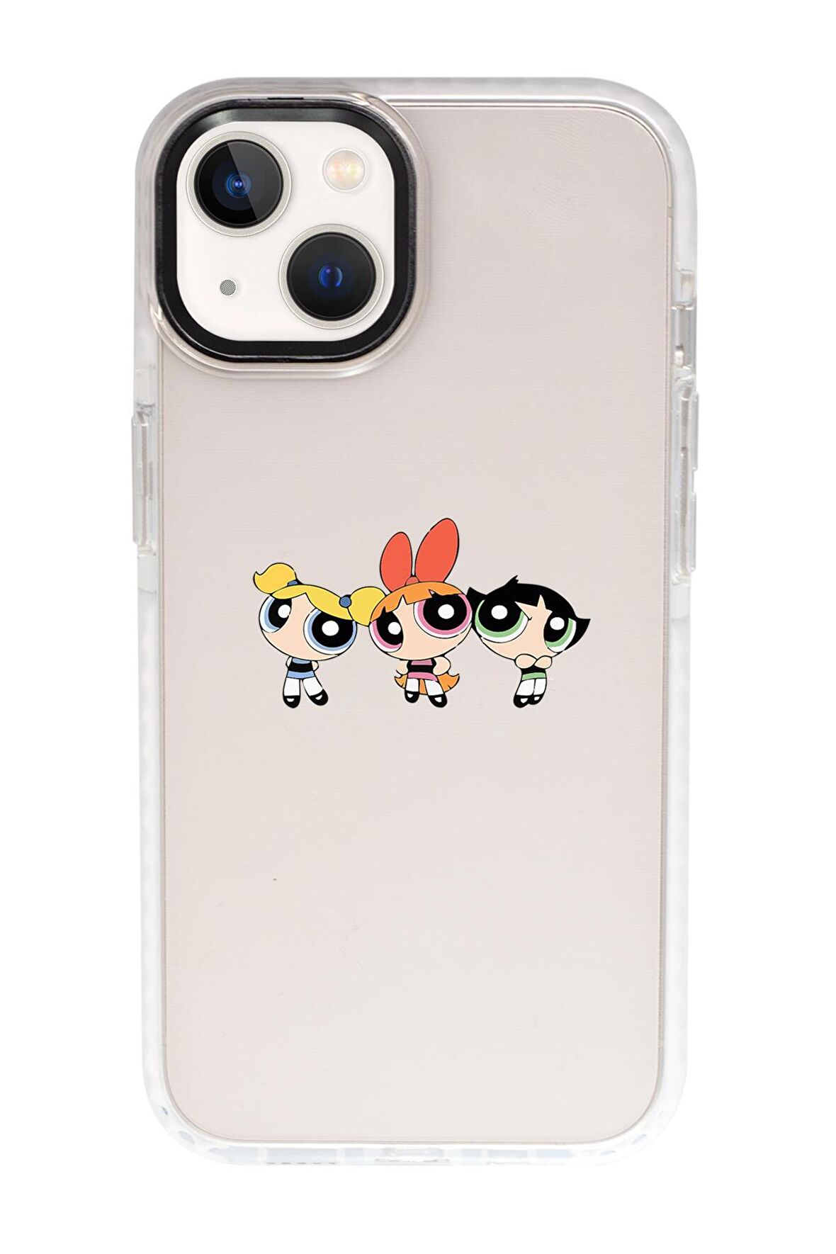 iPhone 15 Uyumlu Powerpuff Girls Desenli Candy Bumper Darbe Emci Silikonlu Telefon Kılıfı 