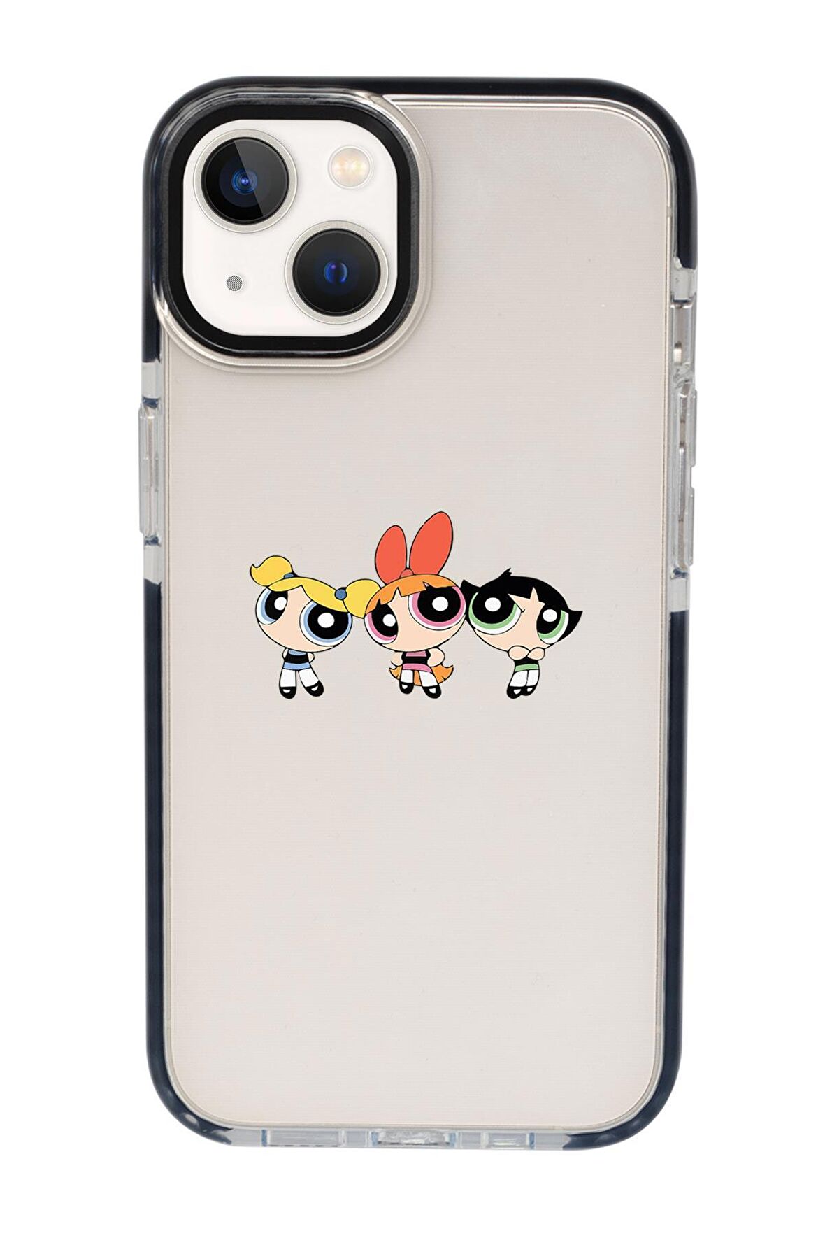 iPhone 15 Uyumlu Powerpuff Girls Desenli Candy Bumper Darbe Emci Silikonlu Telefon Kılıfı 