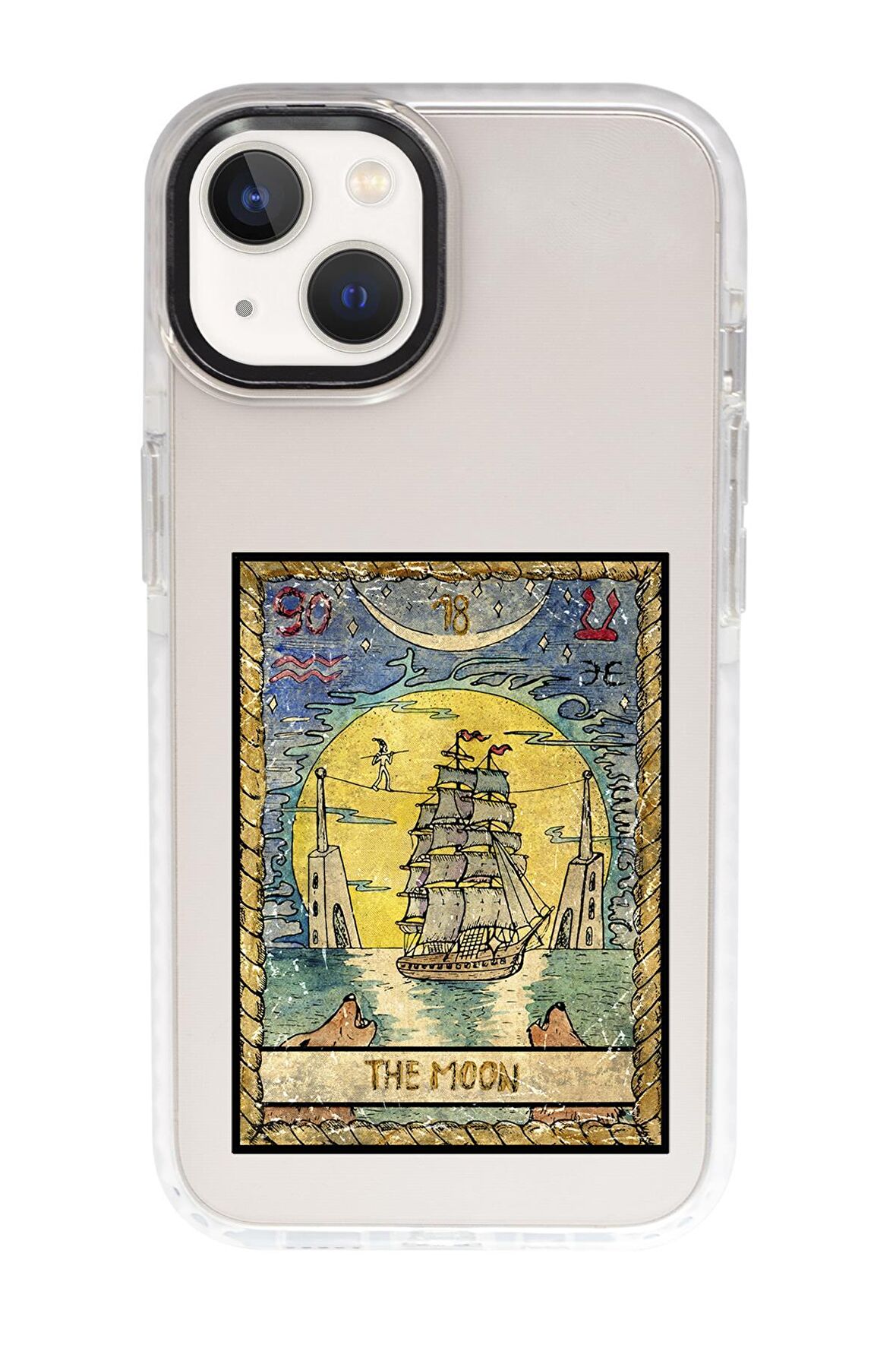 iPhone 15 Uyumlu The Moon Desenli Candy Bumper Darbe Emci Silikonlu Telefon Kılıfı 