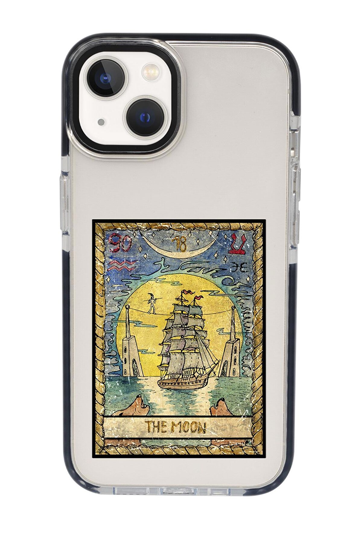 iPhone 15 Uyumlu The Moon Desenli Candy Bumper Darbe Emci Silikonlu Telefon Kılıfı 