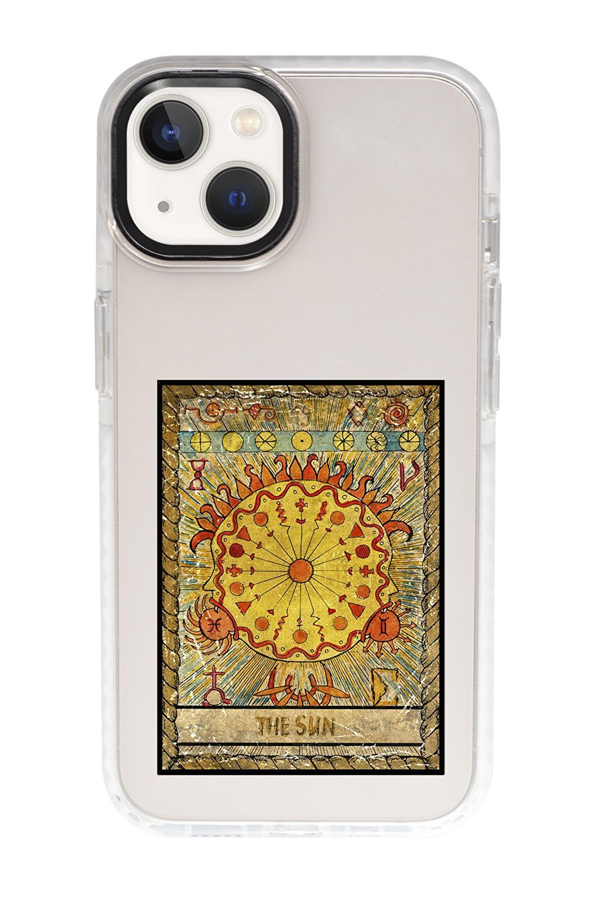 iPhone 15 Uyumlu The Sun Desenli Candy Bumper Darbe Emci Silikonlu Telefon Kılıfı 