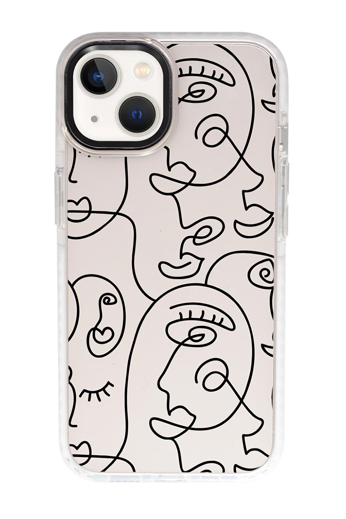 iPhone 15 Uyumlu Face Art Desenli Candy Bumper Darbe Emci Silikonlu Telefon Kılıfı 