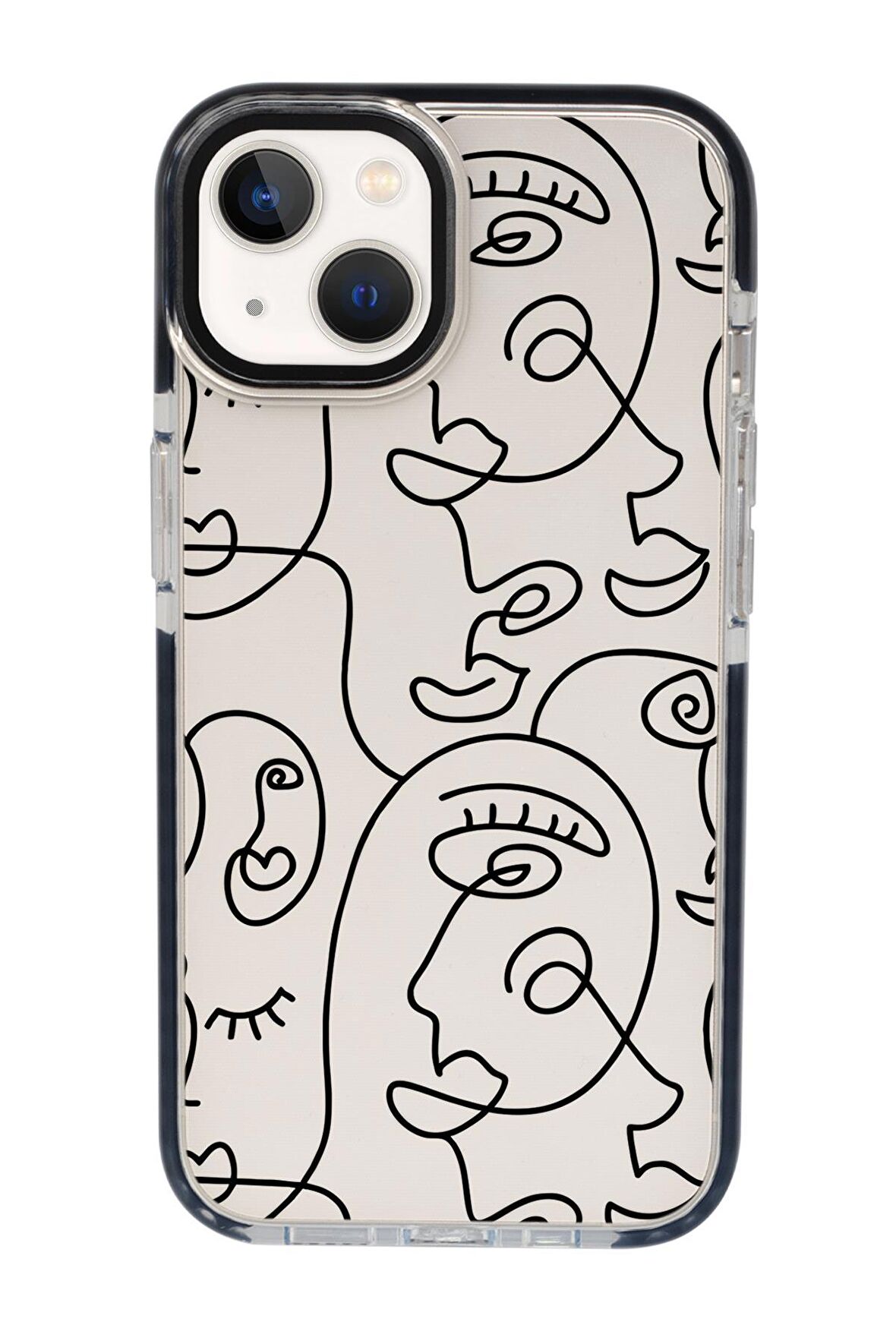 iPhone 15 Uyumlu Face Art Desenli Candy Bumper Darbe Emci Silikonlu Telefon Kılıfı 