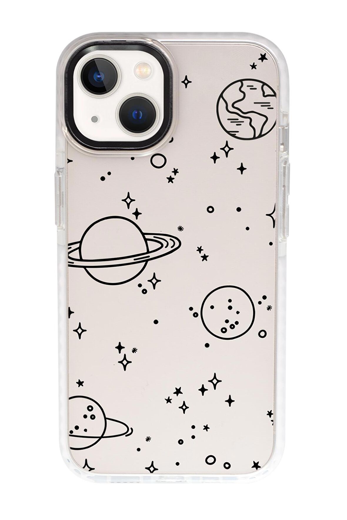 iPhone 15 Uyumlu Galaxy Desenli Candy Bumper Darbe Emci Silikonlu Telefon Kılıfı 