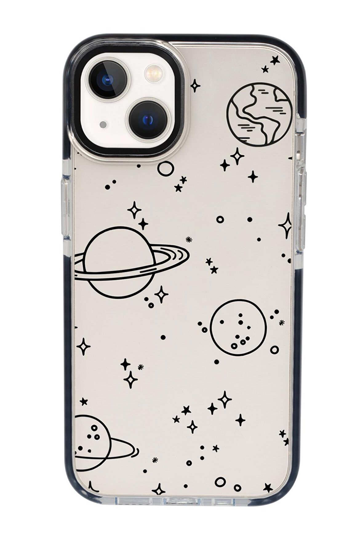 iPhone 15 Uyumlu Galaxy Desenli Candy Bumper Darbe Emci Silikonlu Telefon Kılıfı 