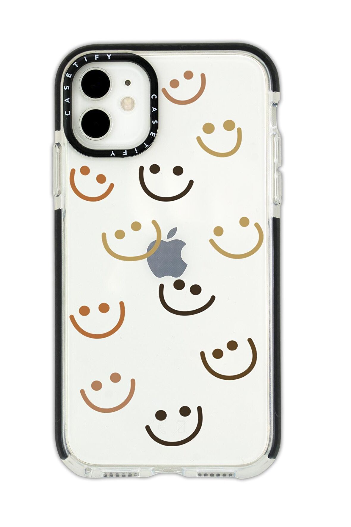 iPhone 12 Pro Casetify Smile Desenli Anti Shock Premium Silikonlu Siyah Kenar Detaylı Telefon Kılıfı