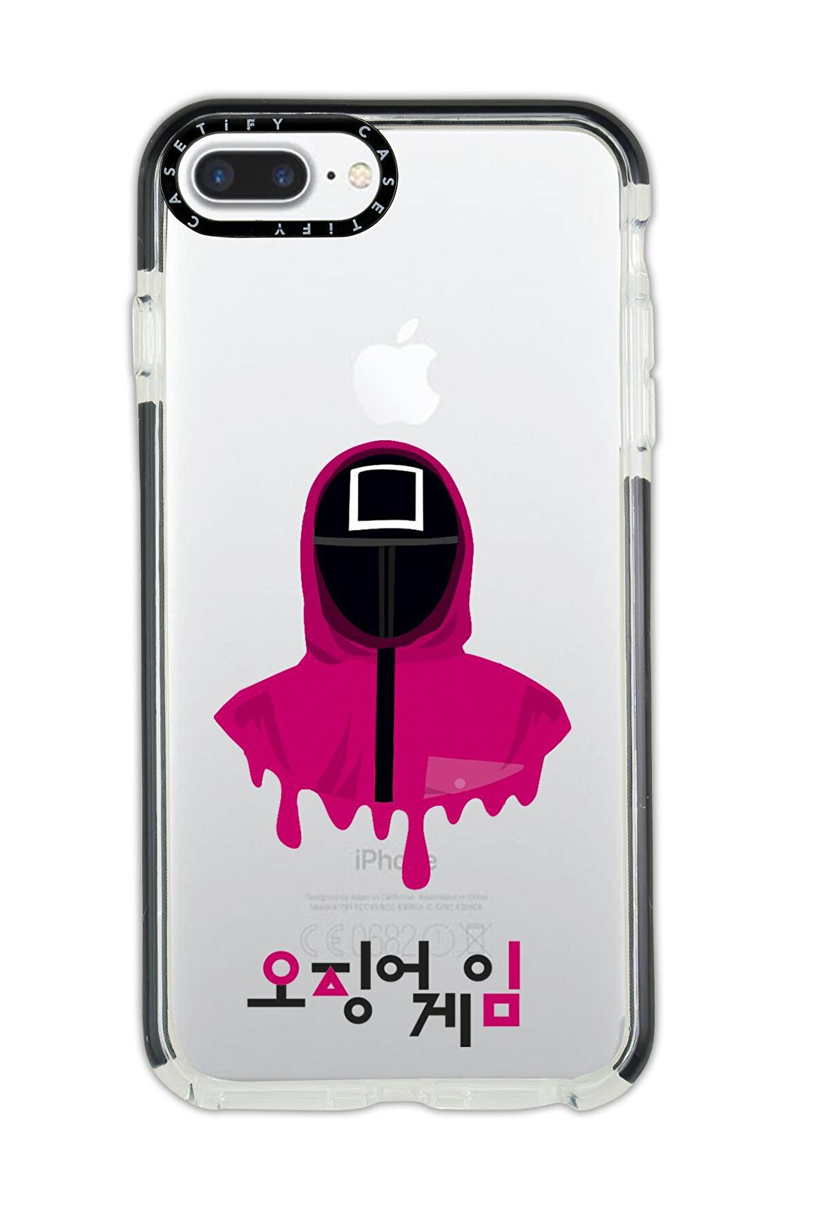 iPhone 7 Plus Casetify Squid Game Desenli Anti Shock Premium Silikonlu Siyah Kenar Detaylı Telefon Kılıfı