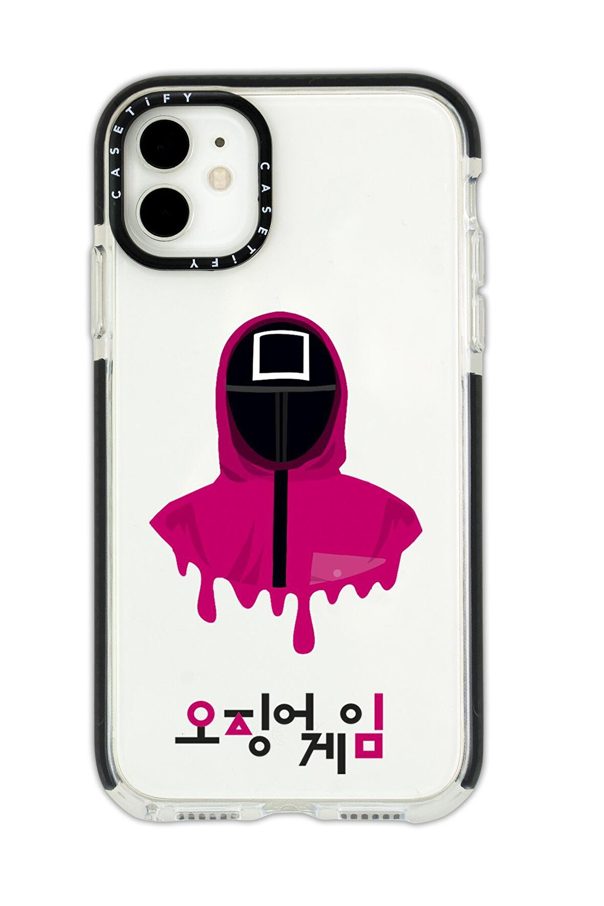 iPhone 12 Casetify Squid Game Desenli Anti Shock Premium Silikonlu Siyah Kenar Detaylı Telefon Kılıfı