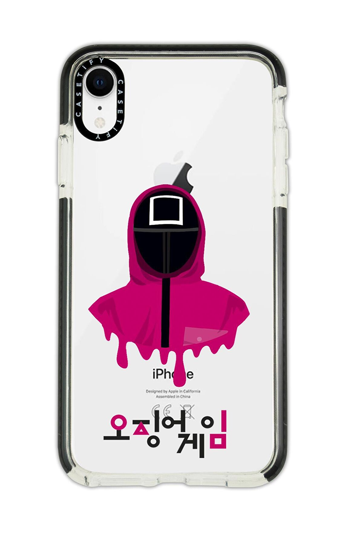 iPhone XR Casetify Squid Game Desenli Anti Shock Premium Silikonlu Siyah Kenar Detaylı Telefon Kılıfı