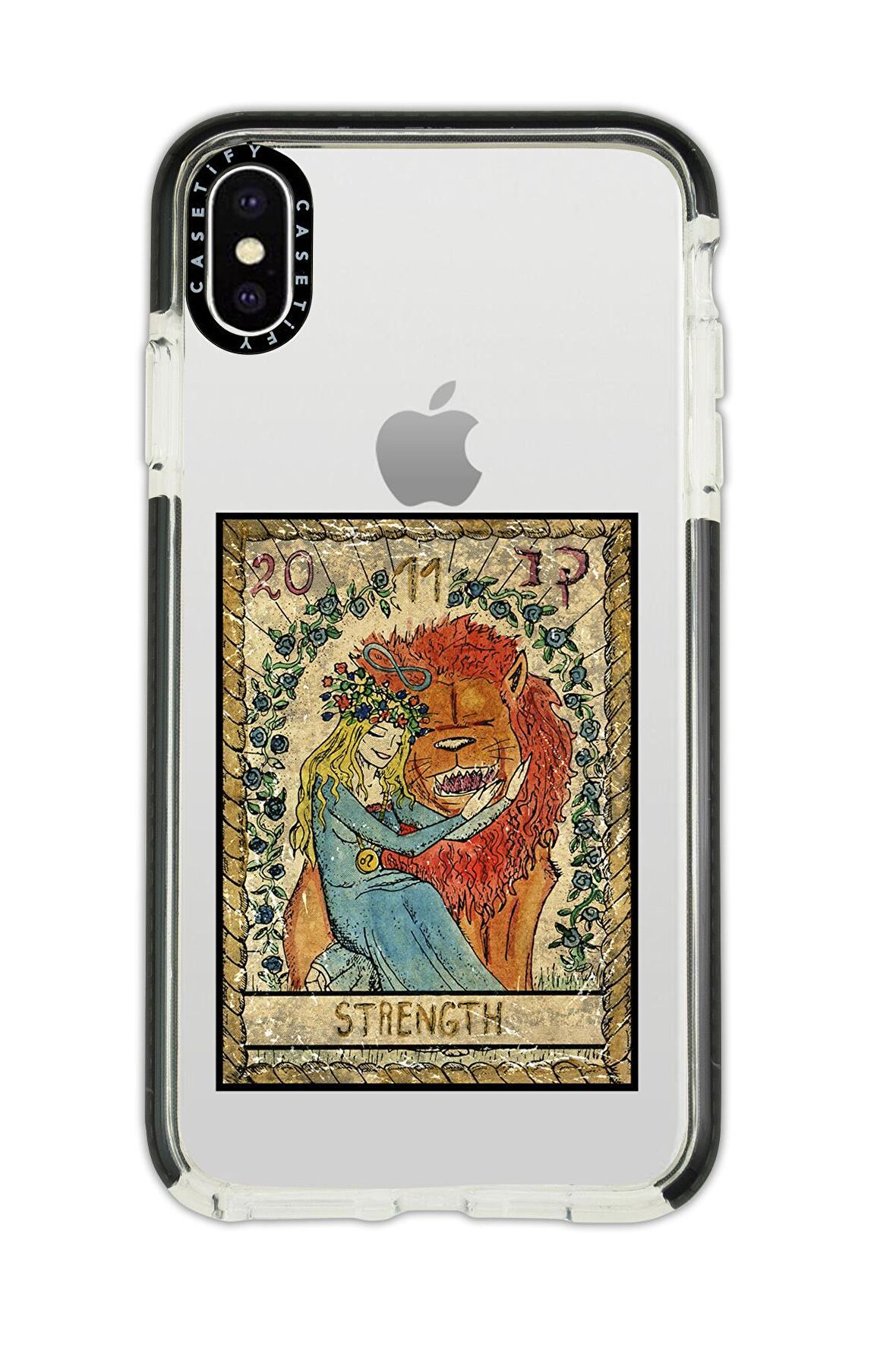 iPhone X Casetify Strenght Desenli Anti Shock Premium Silikonlu Siyah Kenar Detaylı Telefon Kılıfı