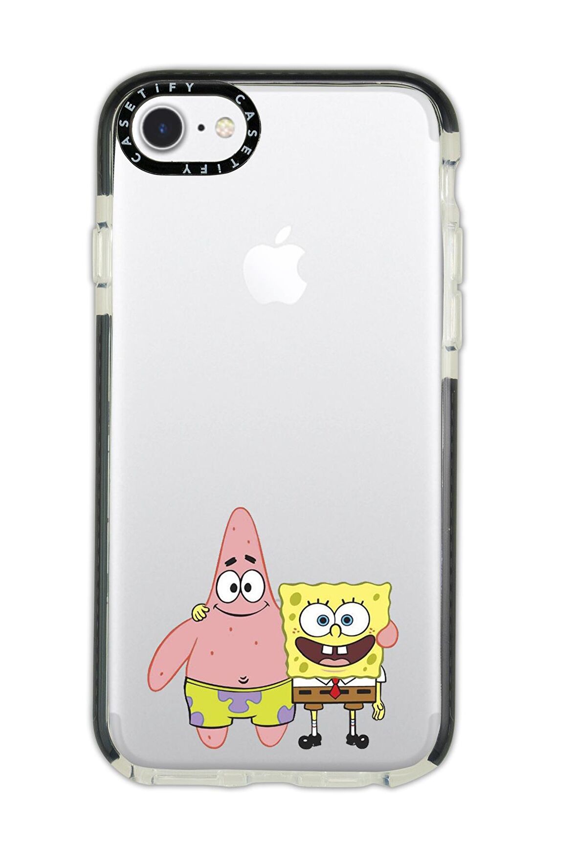 iPhone 8 Casetify Sünger Bob ve Patrickstar Desenli Anti Shock Premium Silikonlu Siyah Kenar Detaylı Telefon Kılıfı