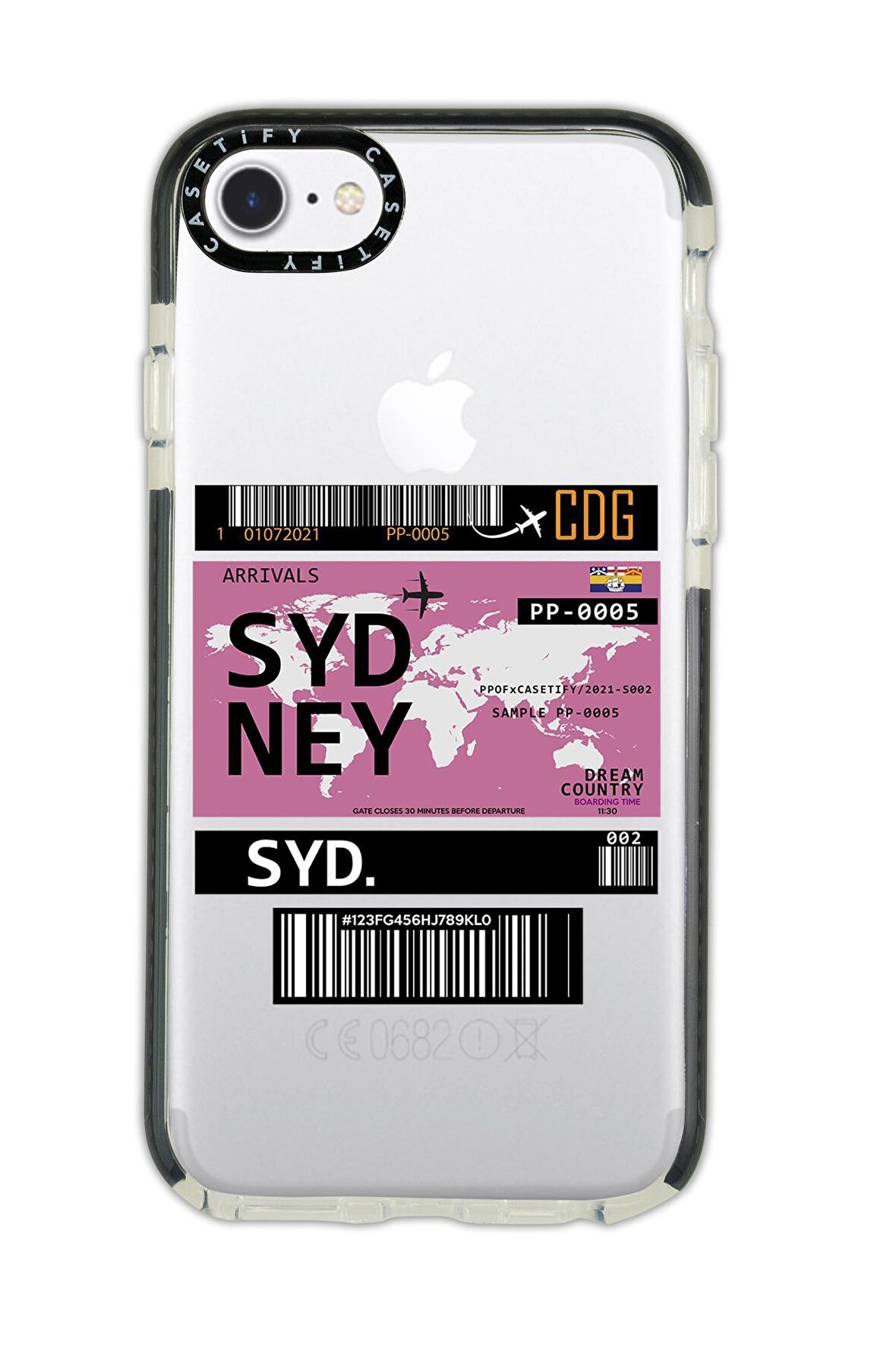 iPhone 6 Casetify Sydney Ticket Desenli Anti Shock Premium Silikonlu Siyah Kenar Detaylı Telefon Kılıfı