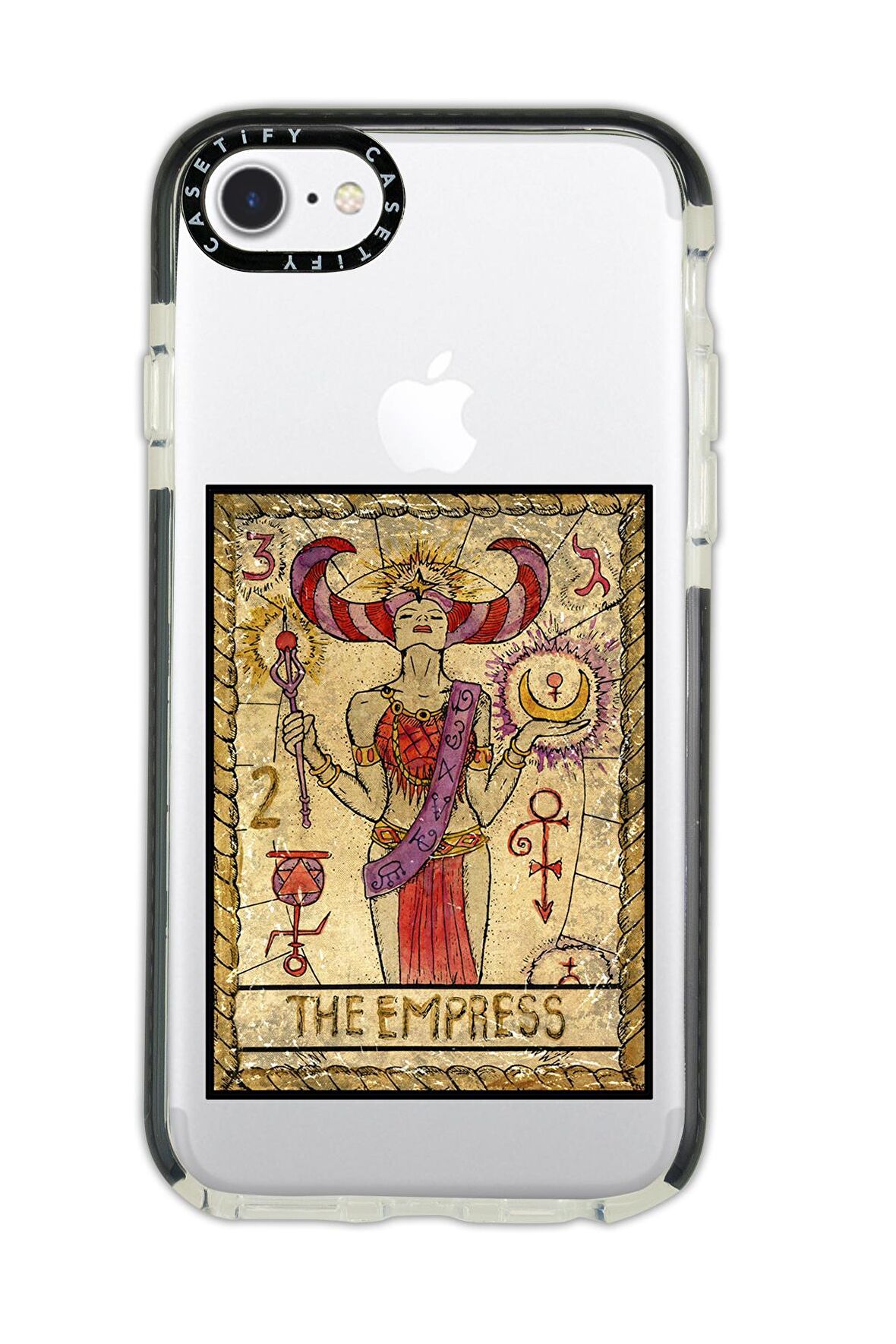 iPhone 7 Casetify The Empress Desenli Anti Shock Premium Silikonlu Siyah Kenar Detaylı Telefon Kılıfı